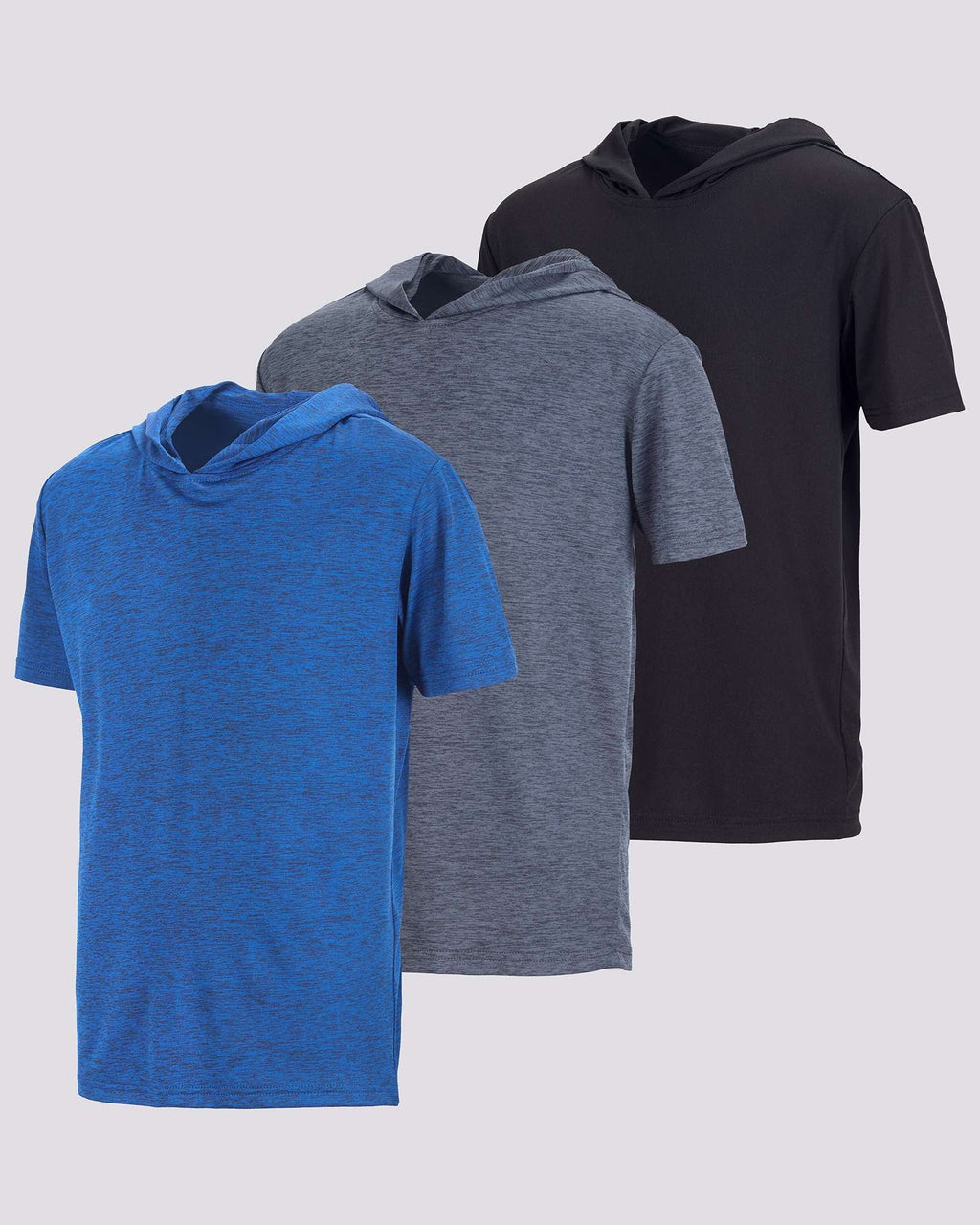 3 Pack: Boys' Dry-Fit Short Sleeve Workout Hoodie
