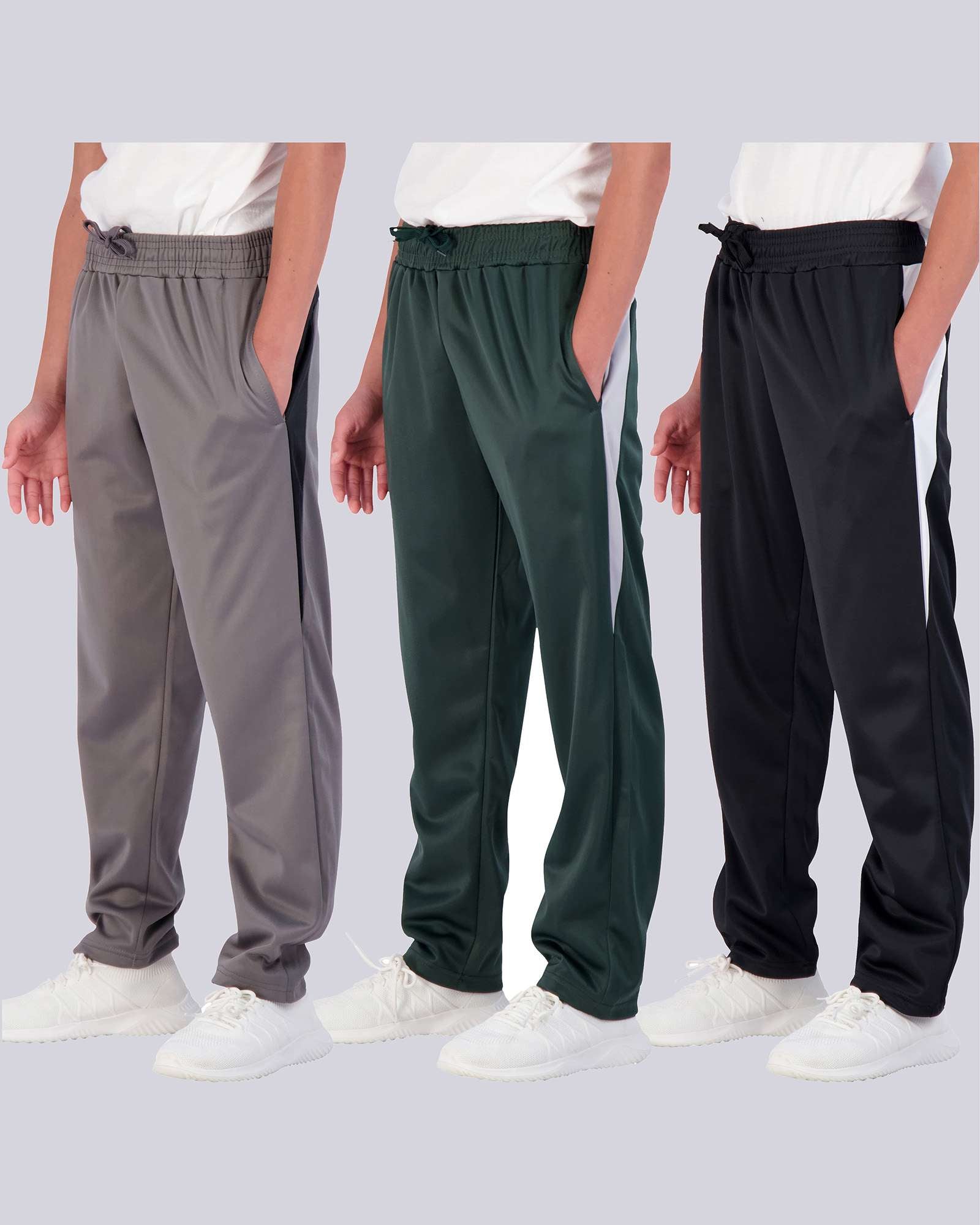 3 Pack: Boys Tricot Open Bottom Fleece-Lined Sweatpants
