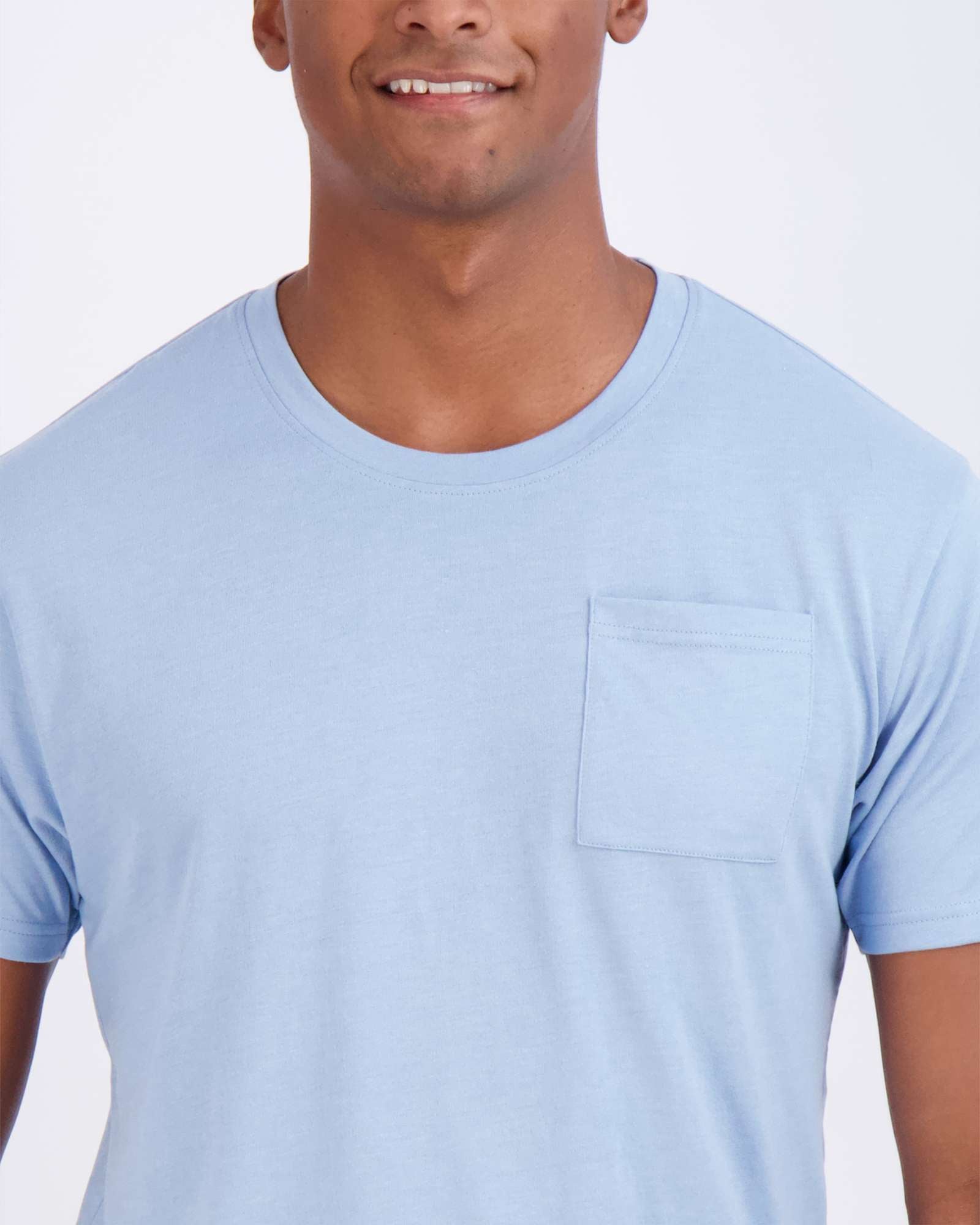 4 Pack: Mens Cotton Short Sleeve Crew Neck Pocket T-Shirt