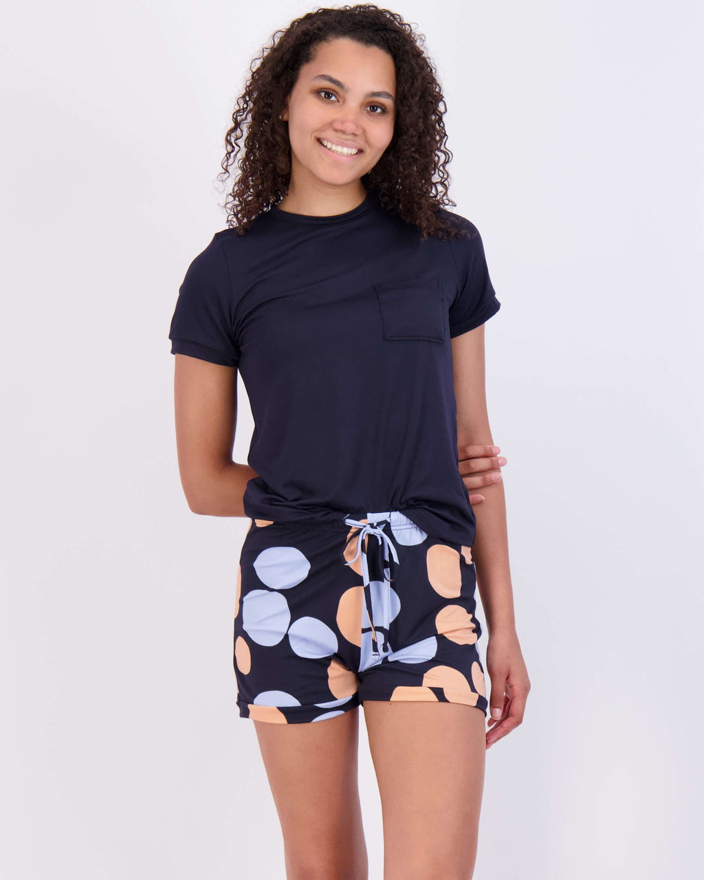 4 Piece: Womens Short Sleeve with Shorts Pajama Set