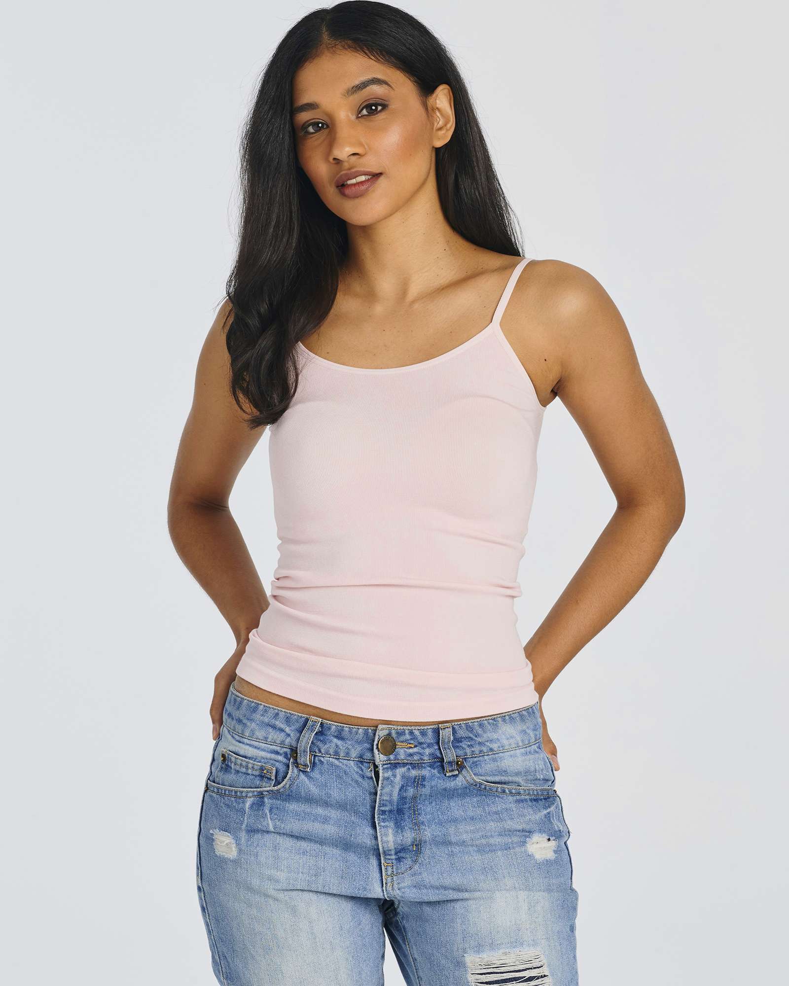 5 Pack: Women's Ribbed Spaghetti Strap Camisole