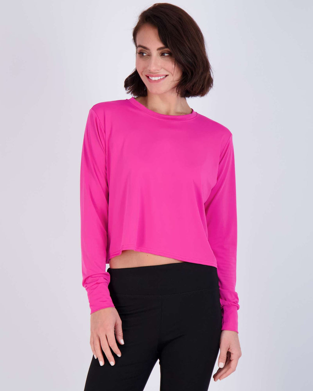 5 Pack: Womens Dry Fit Crop Top Long Sleeve