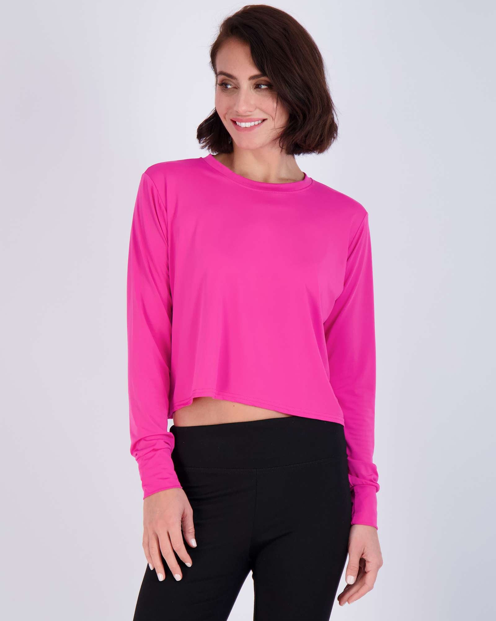 5 Pack: Womens Dry Fit Crop Top Long Sleeve