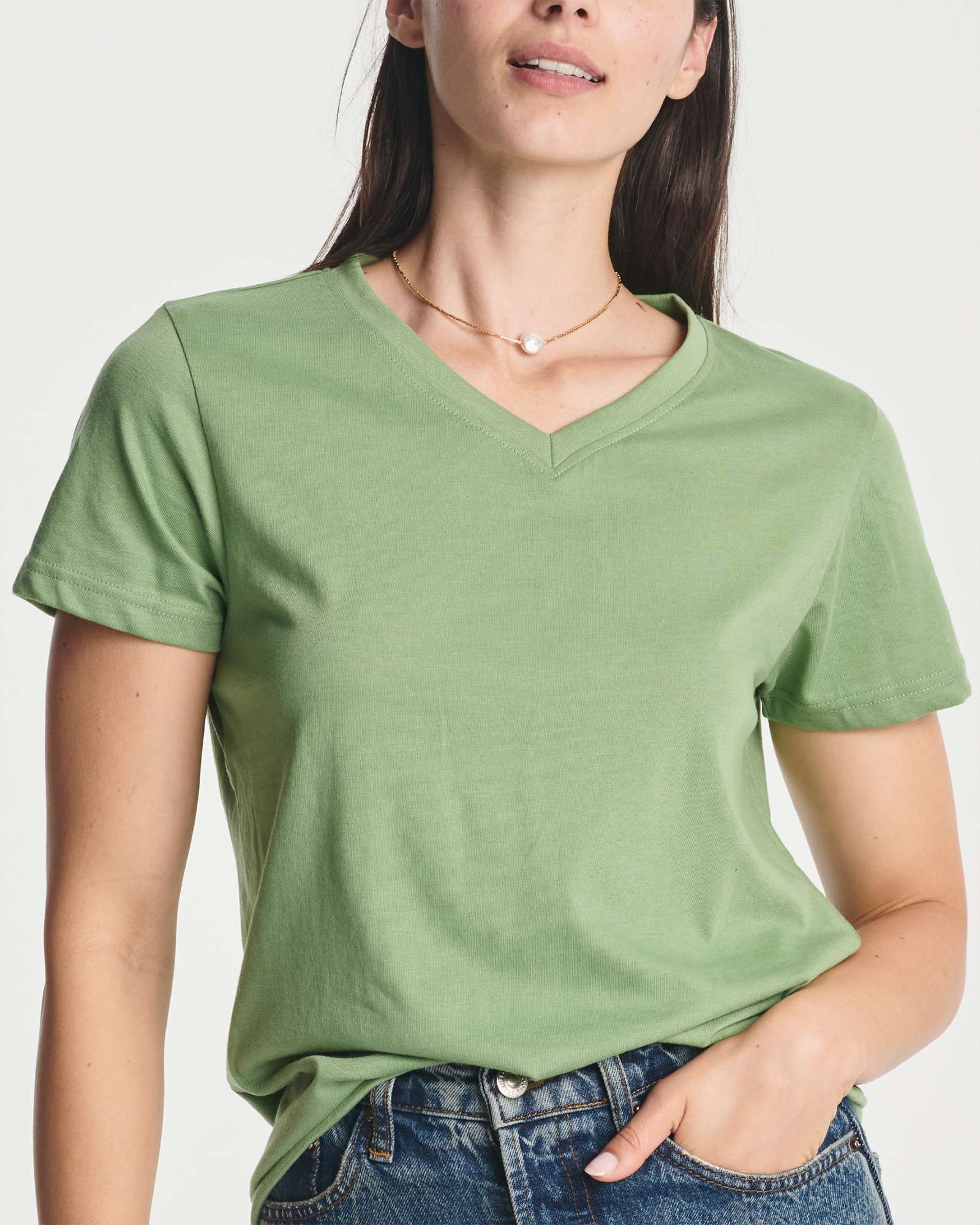 4 Pack: Women's Short-Sleeve V-Neck T-Shirt (Available in Plus Size)