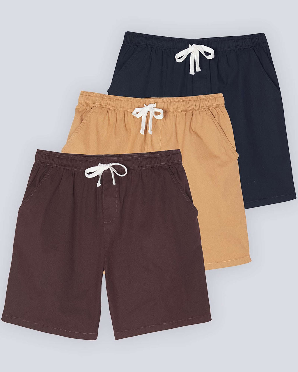 3 Pack: Men's Cotton 7" Walk Short