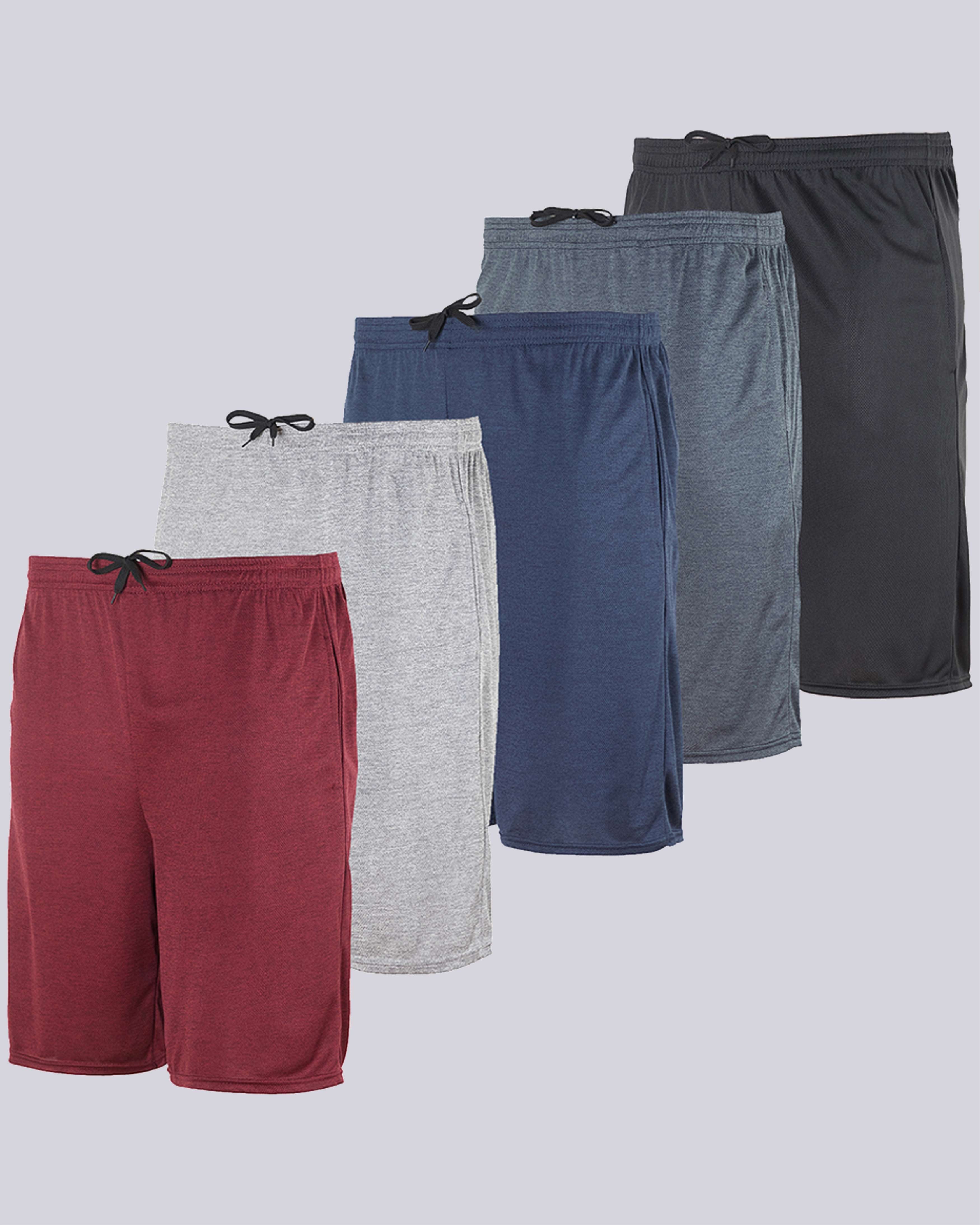 5 Pack: Men's Mesh Athletic Gym Shorts