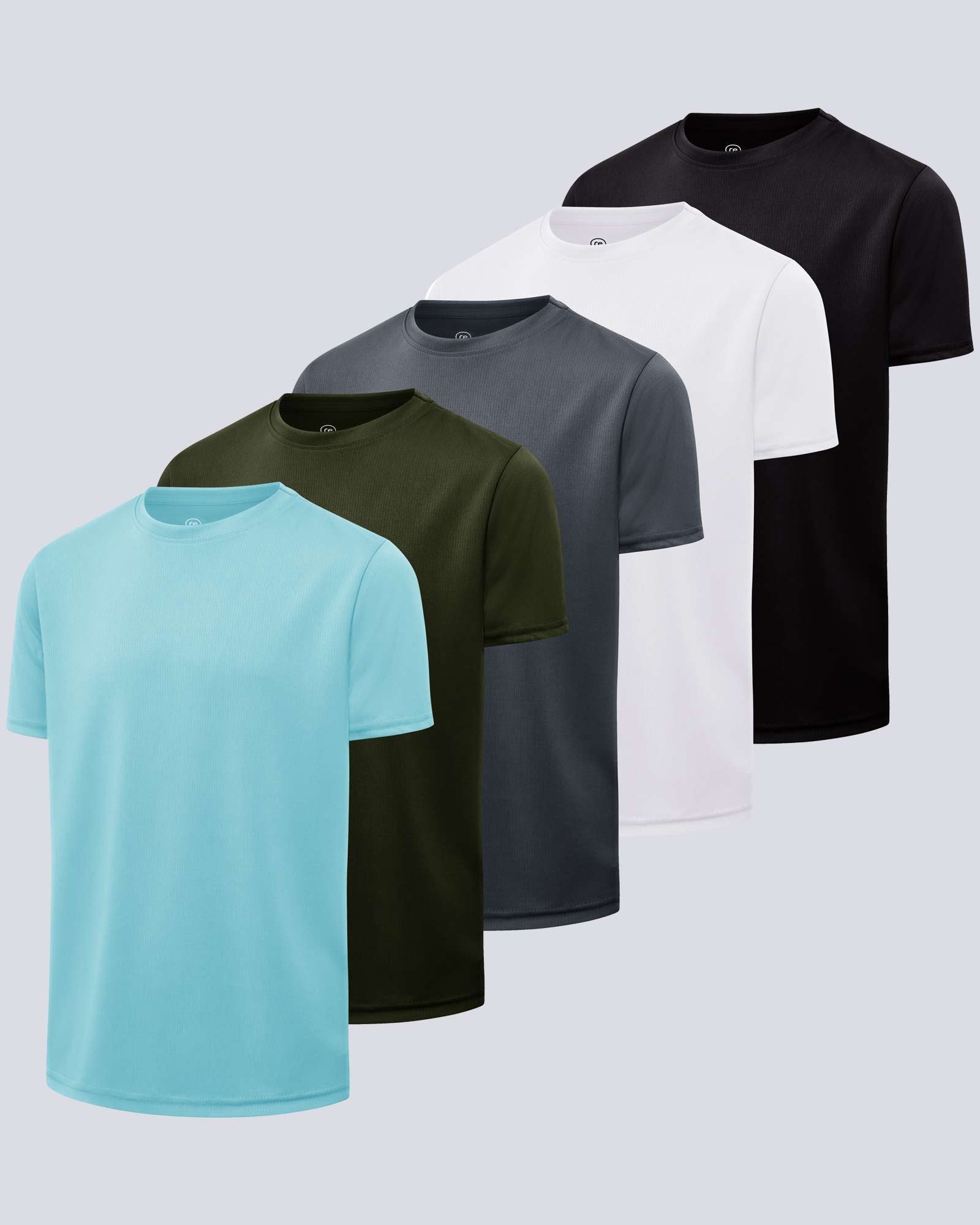 5 Pack: Boys Mesh Active Short-Sleeve T-Shirt