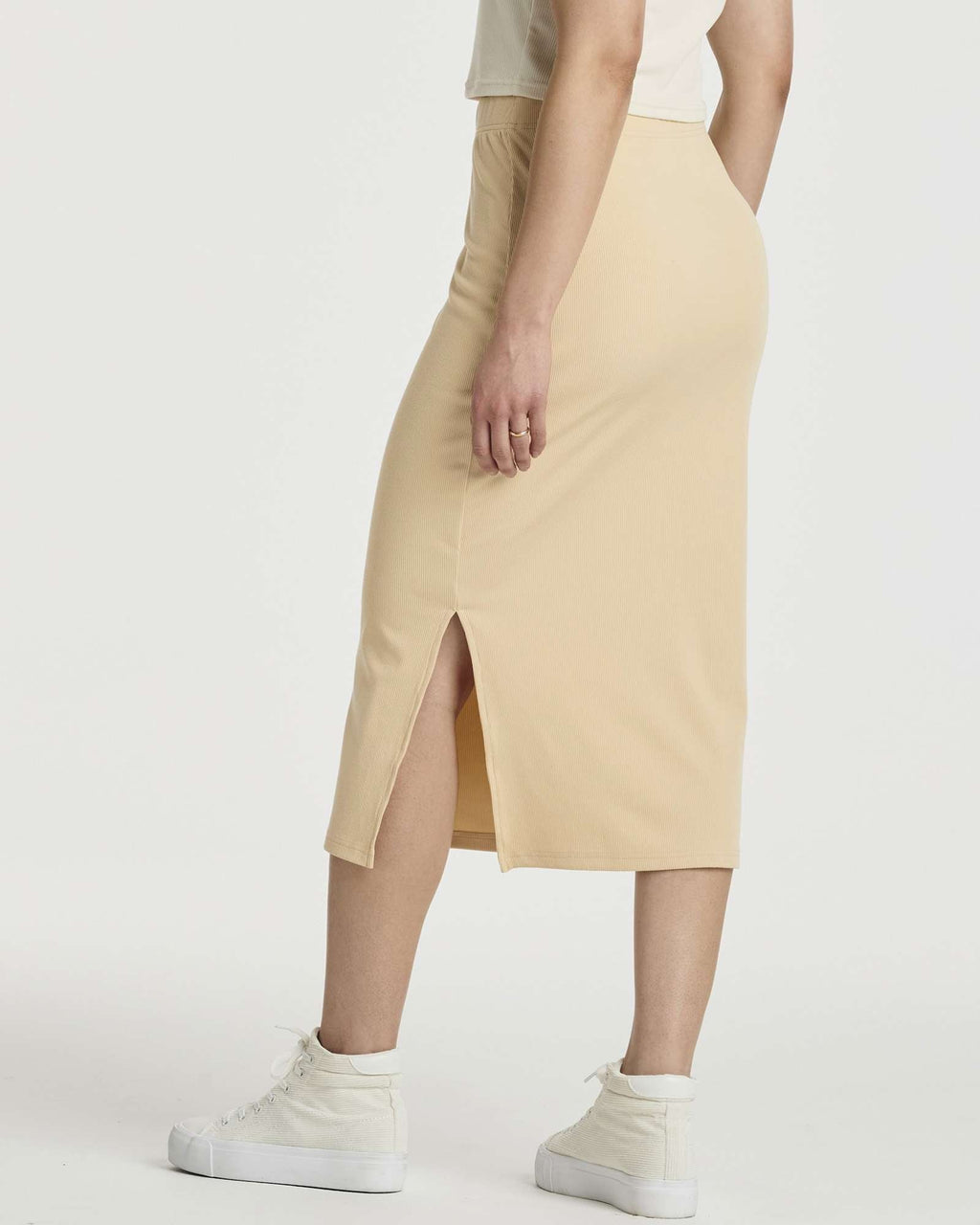 3 Pack: Women's Midi Ribbed Knit Skirt