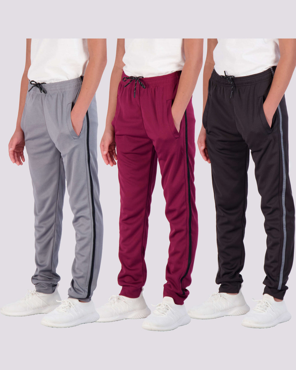 3 Pack: Boys Mesh Active Casual Jogger Sweatpants