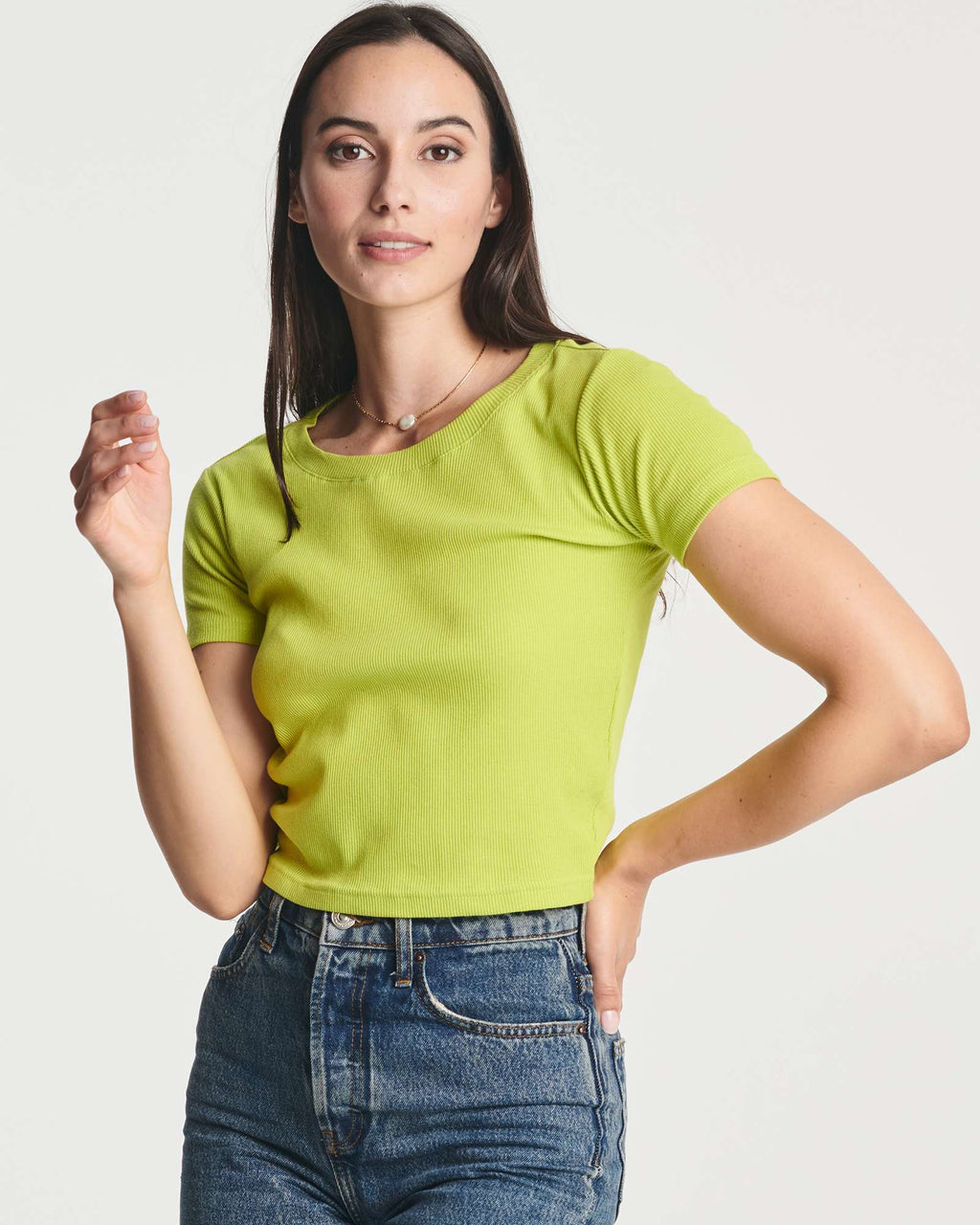 4 Pack: Women's Short Sleeve Ribbed Knit Crop Top