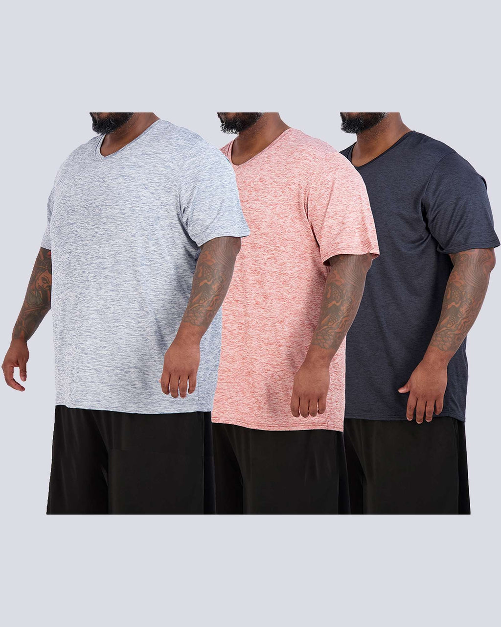 3 Pack: Men's Big & Tall V-Neck Short-Sleeve Dry-Fit T-Shirt