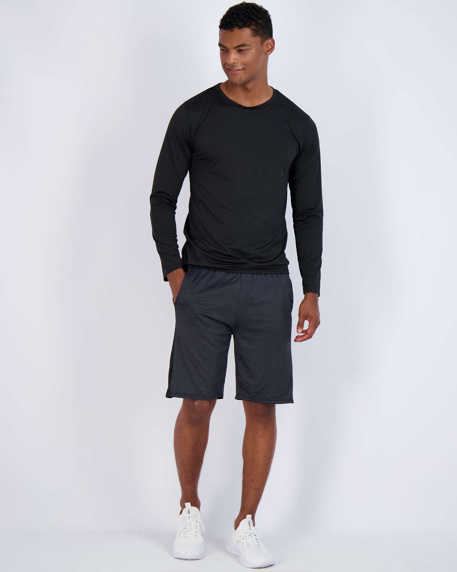 Real Essentials 4 Pack: Men's Dry-Fit UV Moisture Wicking UPF 50+ SPF Sun Protective Fishing Hiking Swim Long Sleeve Shirt