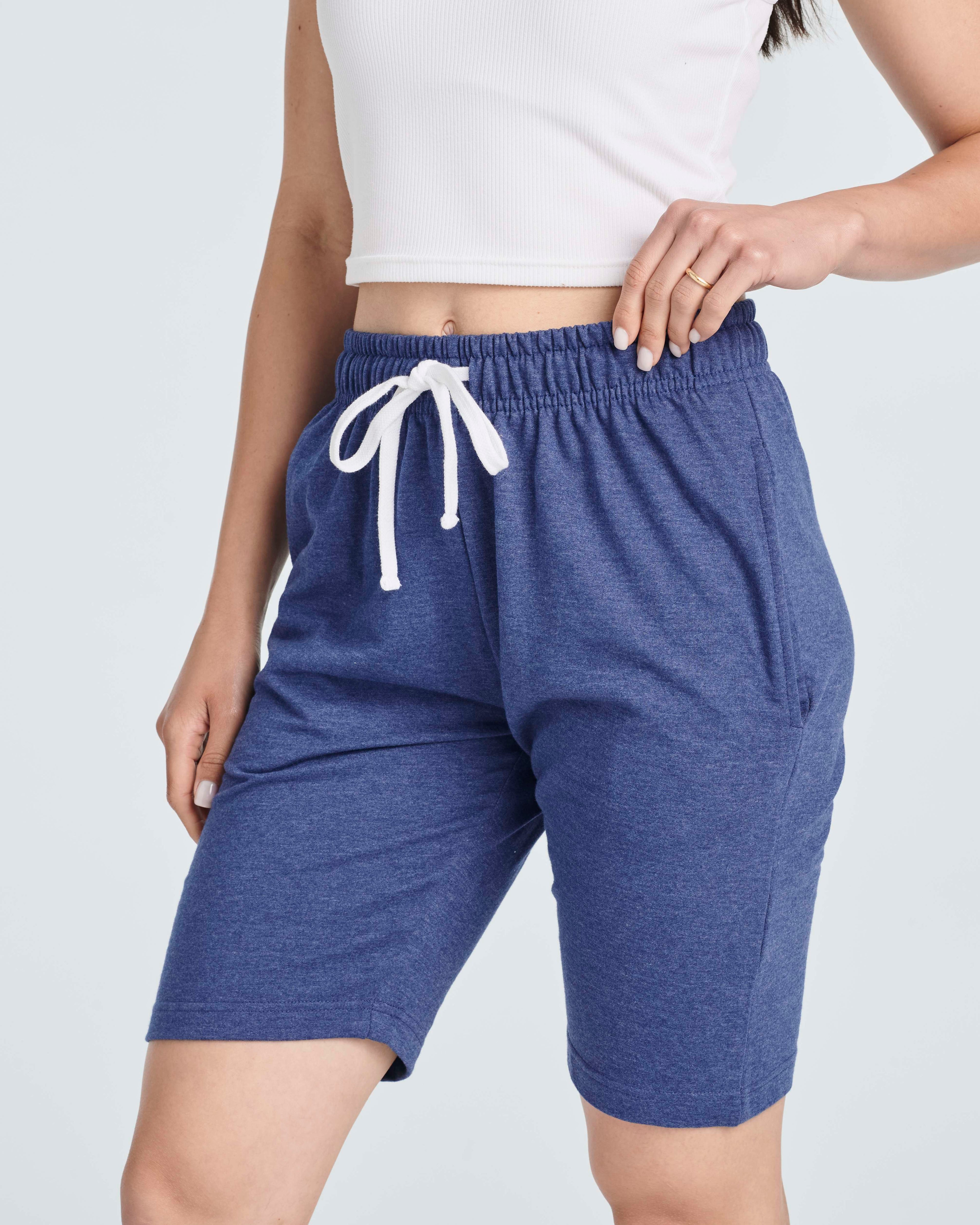 3 Pack: Womens French Terry 9" Bermuda Shorts