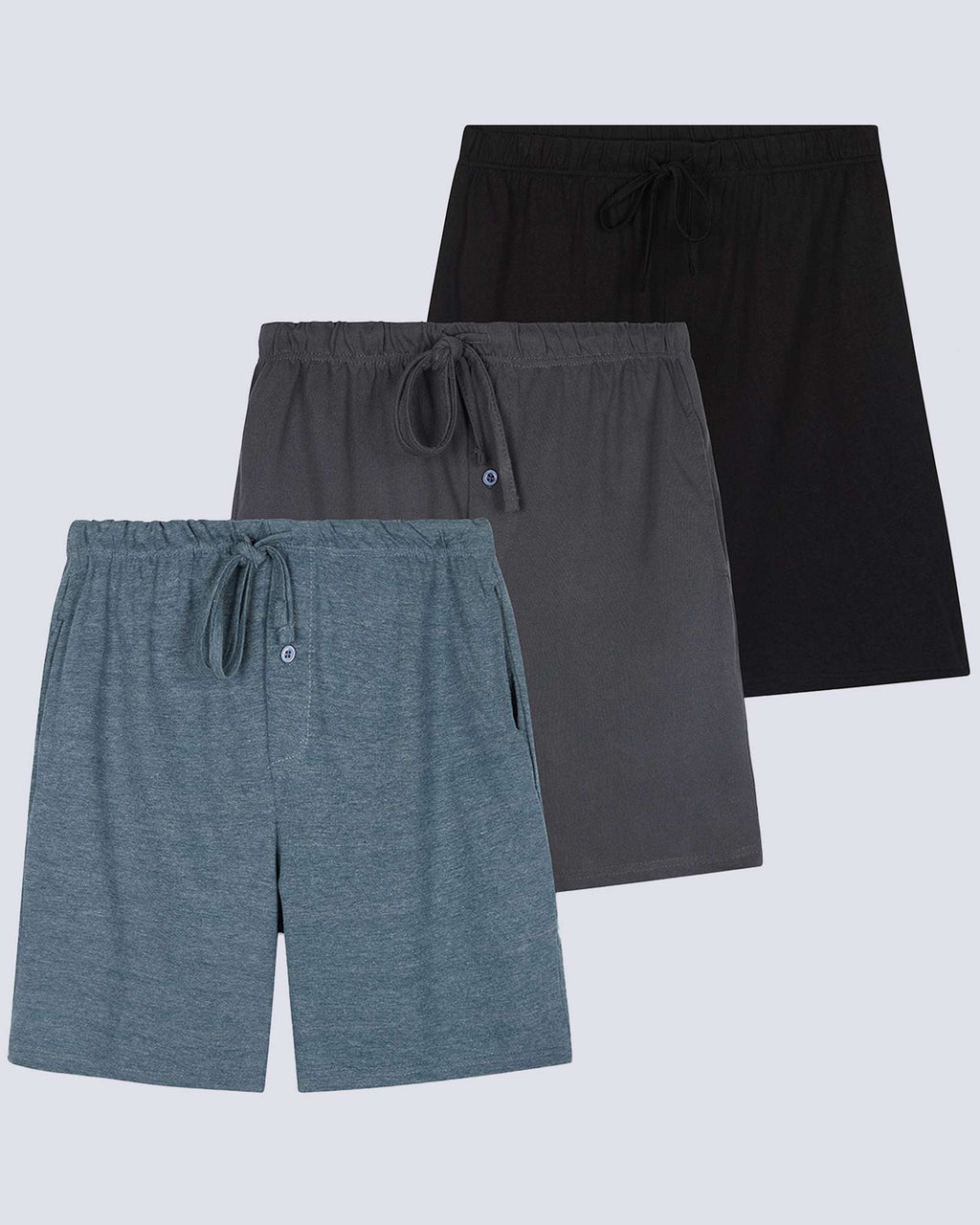 3 Pack:Mens Cotton Sleep Pajama Lounge Shorts