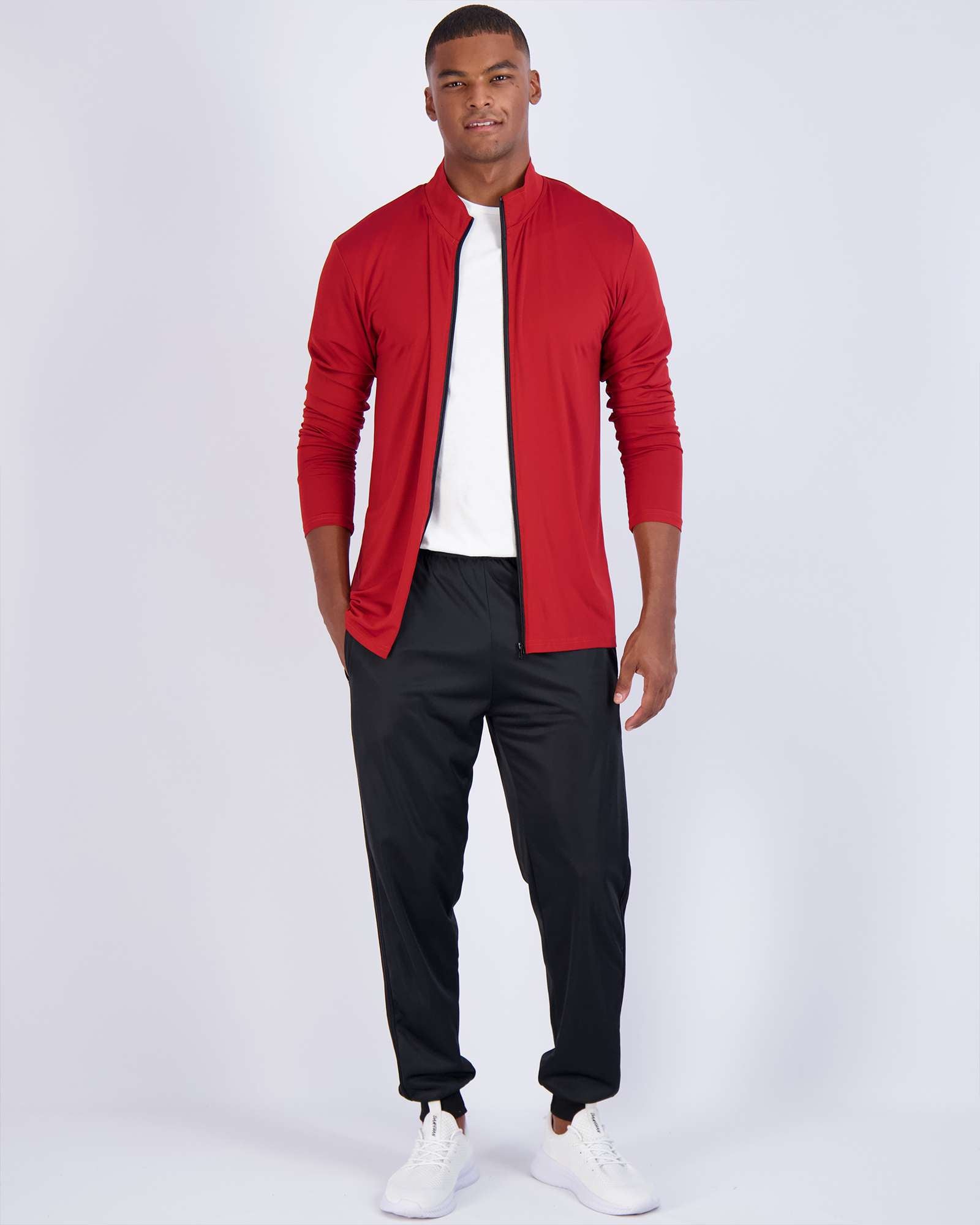 3 Pack: Mens Dry-Fit Full Zip Mock Neck Jacket