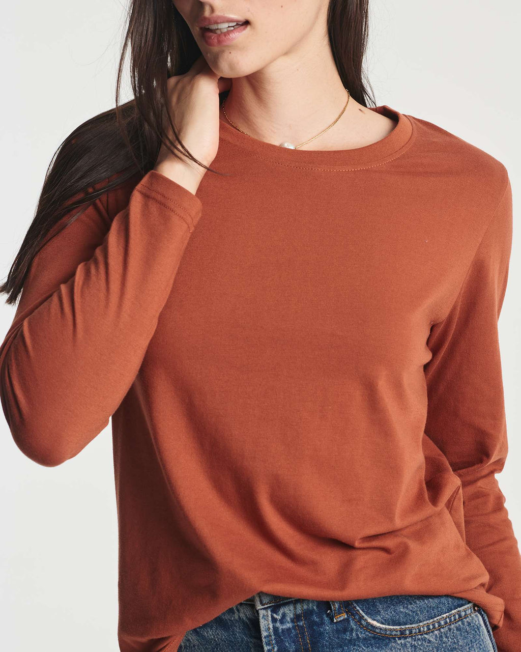 4 Pack: Women's Cotton Classic-Fit Long-Sleeve Crewneck T-Shirt (Available in Plus Size)
