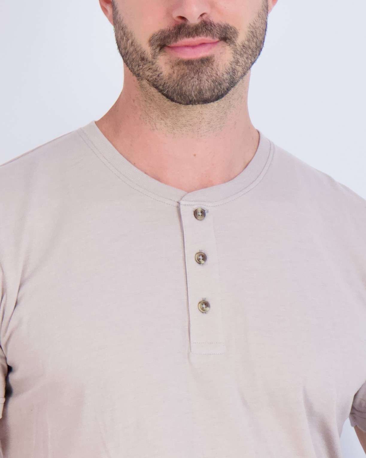 3 Pack: Mens Cotton Short Sleeve Henley T-Shirt