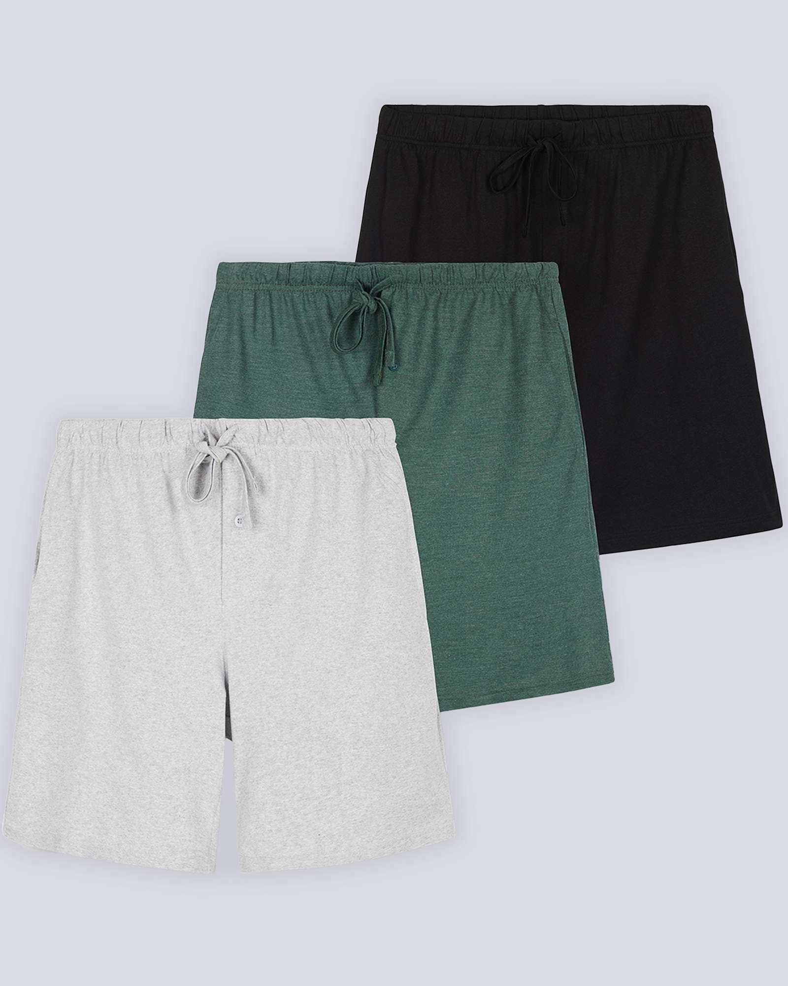 3 Pack:Mens Cotton Sleep Pajama Lounge Shorts