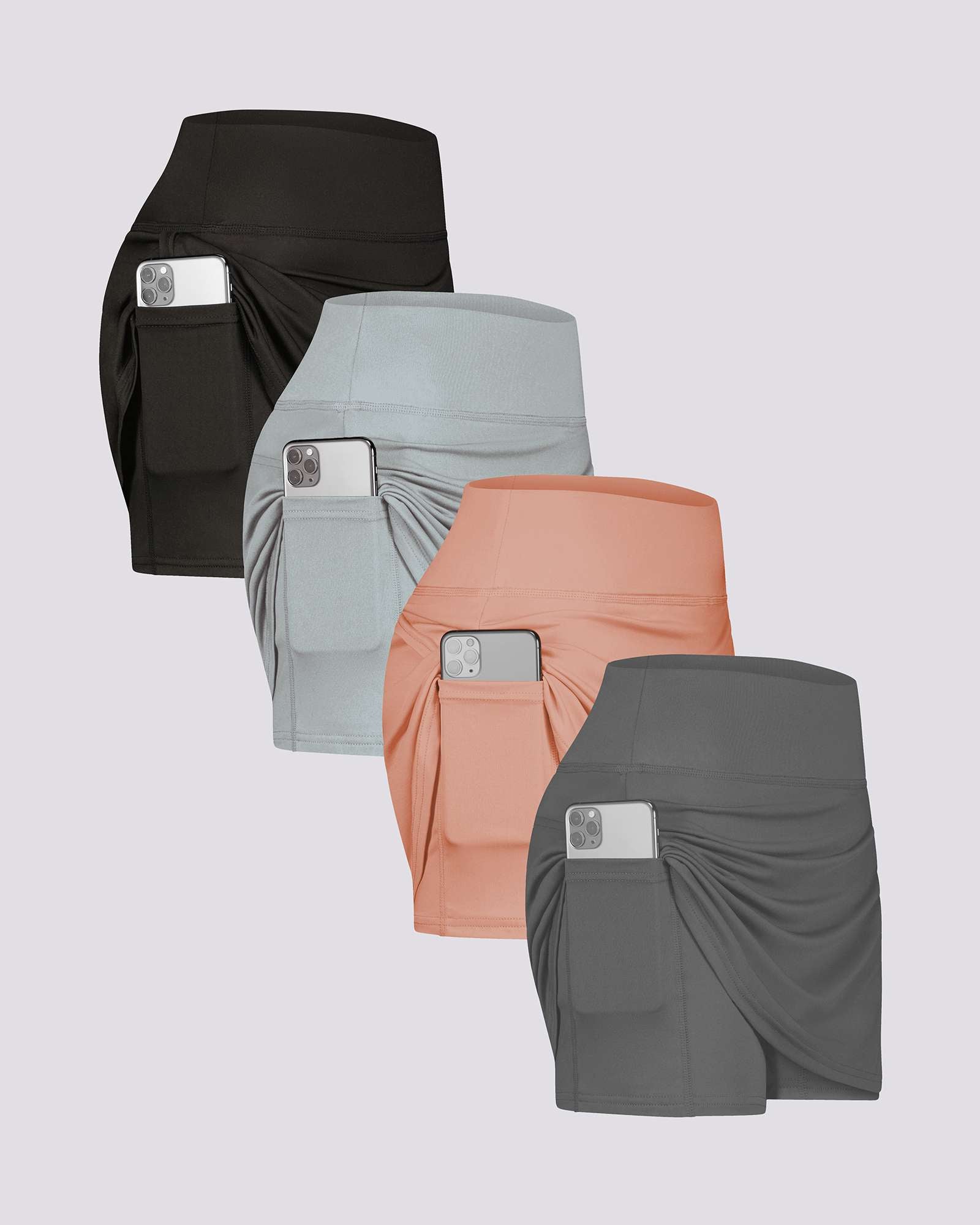 4 Pack: Women's Active Skort (Available in Plus Size)