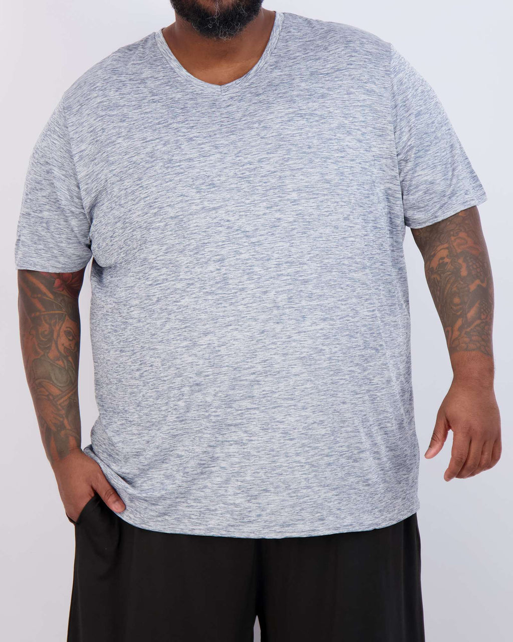 3 Pack: Men's Big & Tall V-Neck Short-Sleeve Dry-Fit T-Shirt