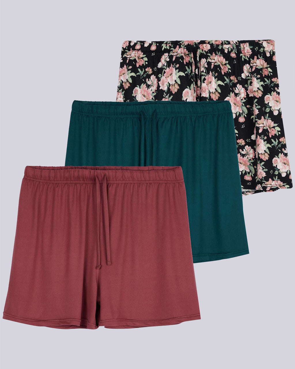 3 Pack: Womens Ultra-Soft Pajama Lounge Shorts
