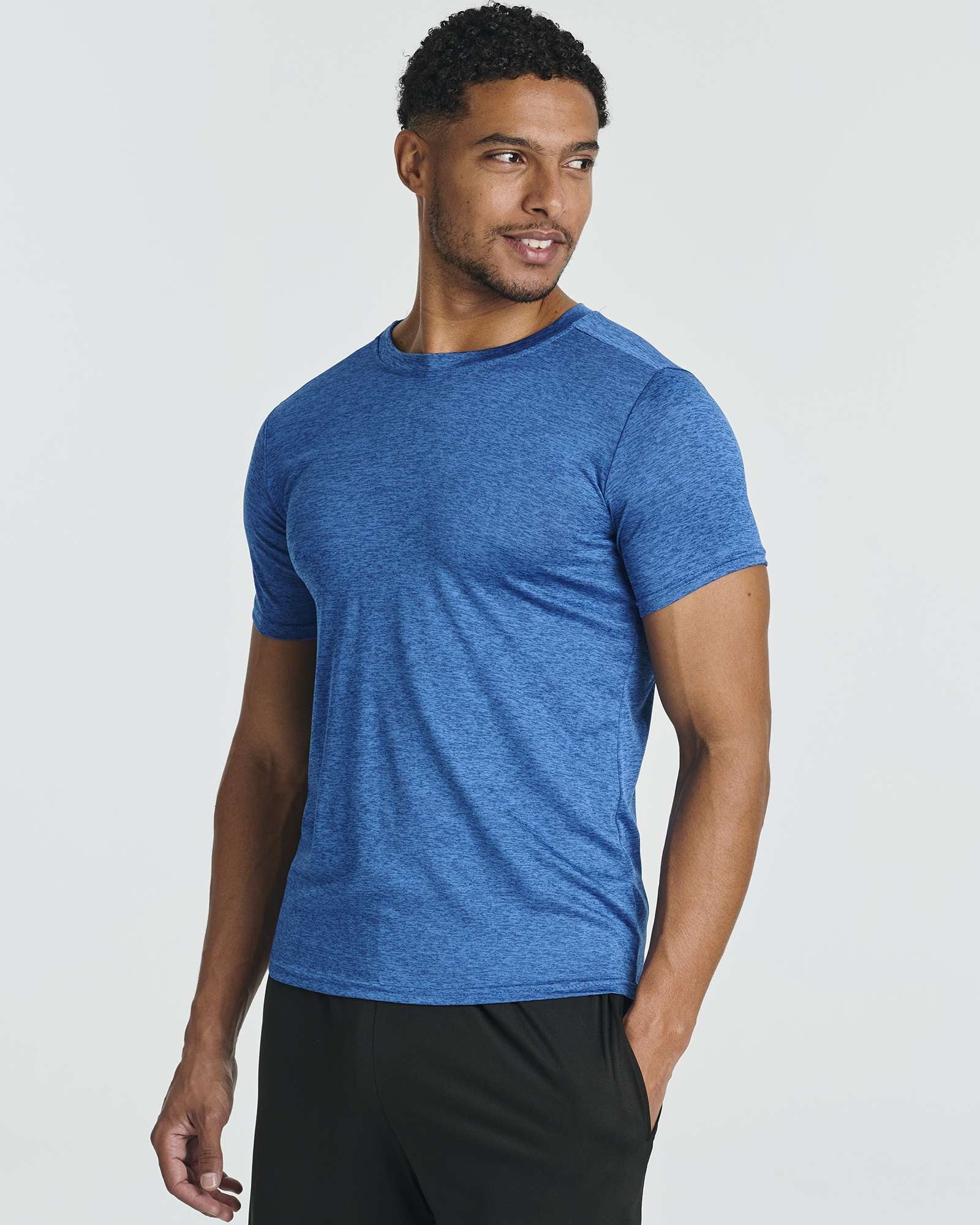 5 Pack: Mens Dry-Fit Active Crew Neck T-Shirt