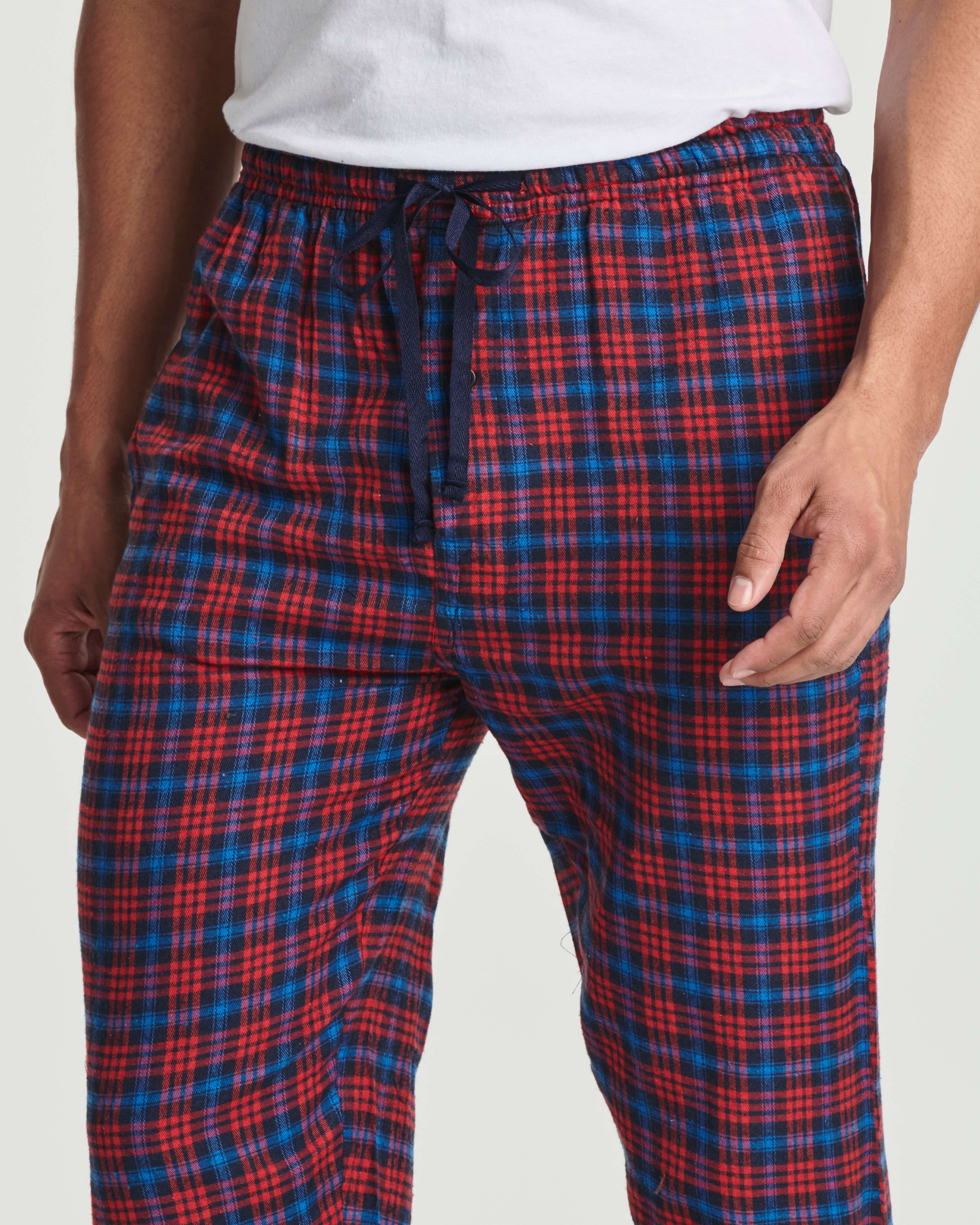 3 Pack: Mens Flannel Plaid Pajama Pants