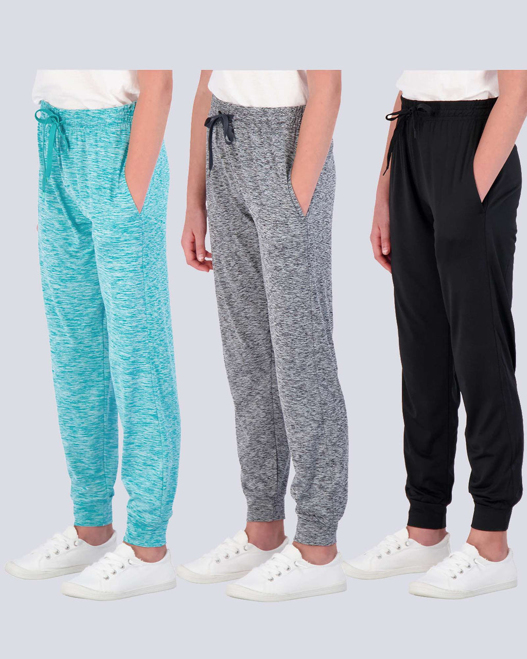 3 Pack: Girls Dry-Fit Active Jogger Sweatpants