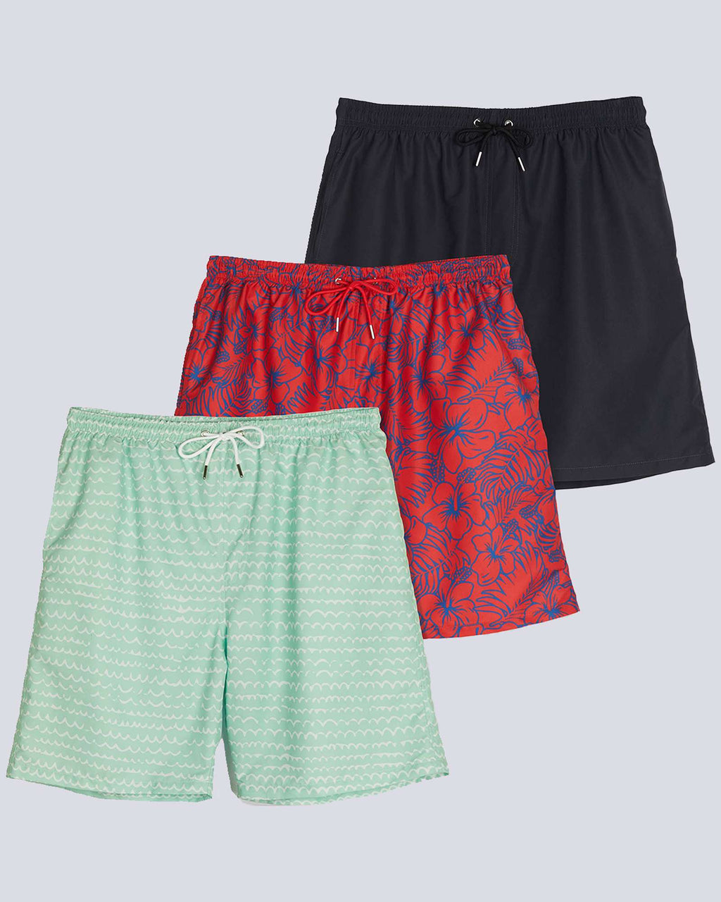 3 Pack: Men's 7" Quick-Dry Swim Trunk with Mesh Lining (Available in Big & Tall)