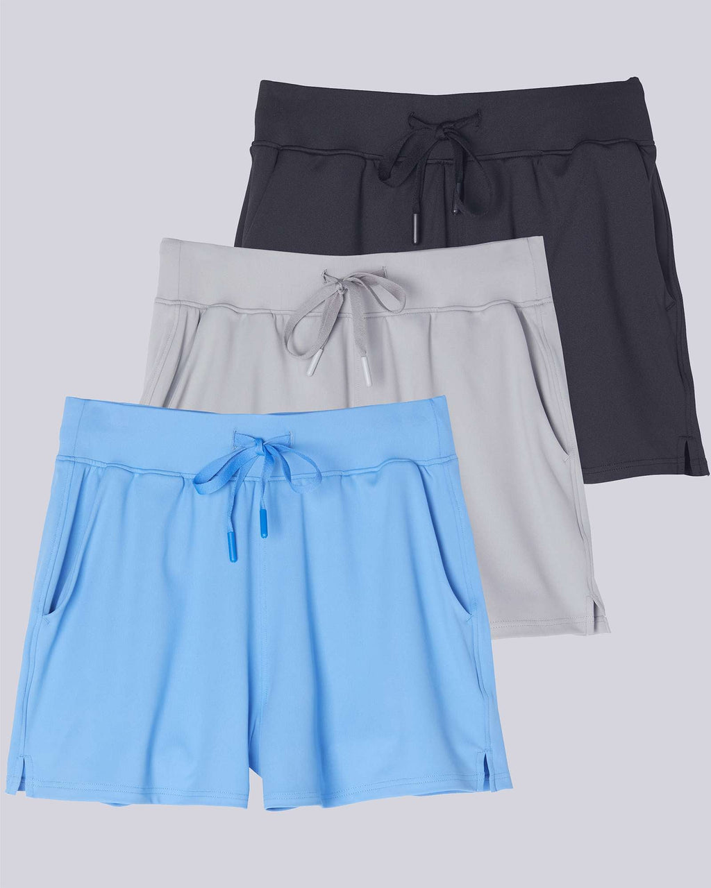 3 Pack: Women's 3" Athletic Workout Shorts with Pockets (Available in Big &