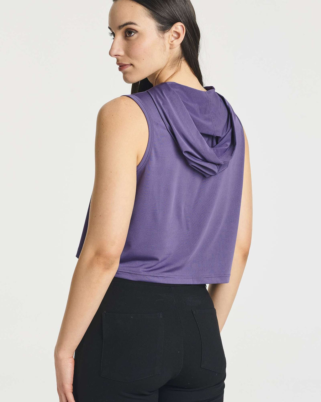 3 Pack: Women's Sleeveless Cropped Tank Top Hoodie