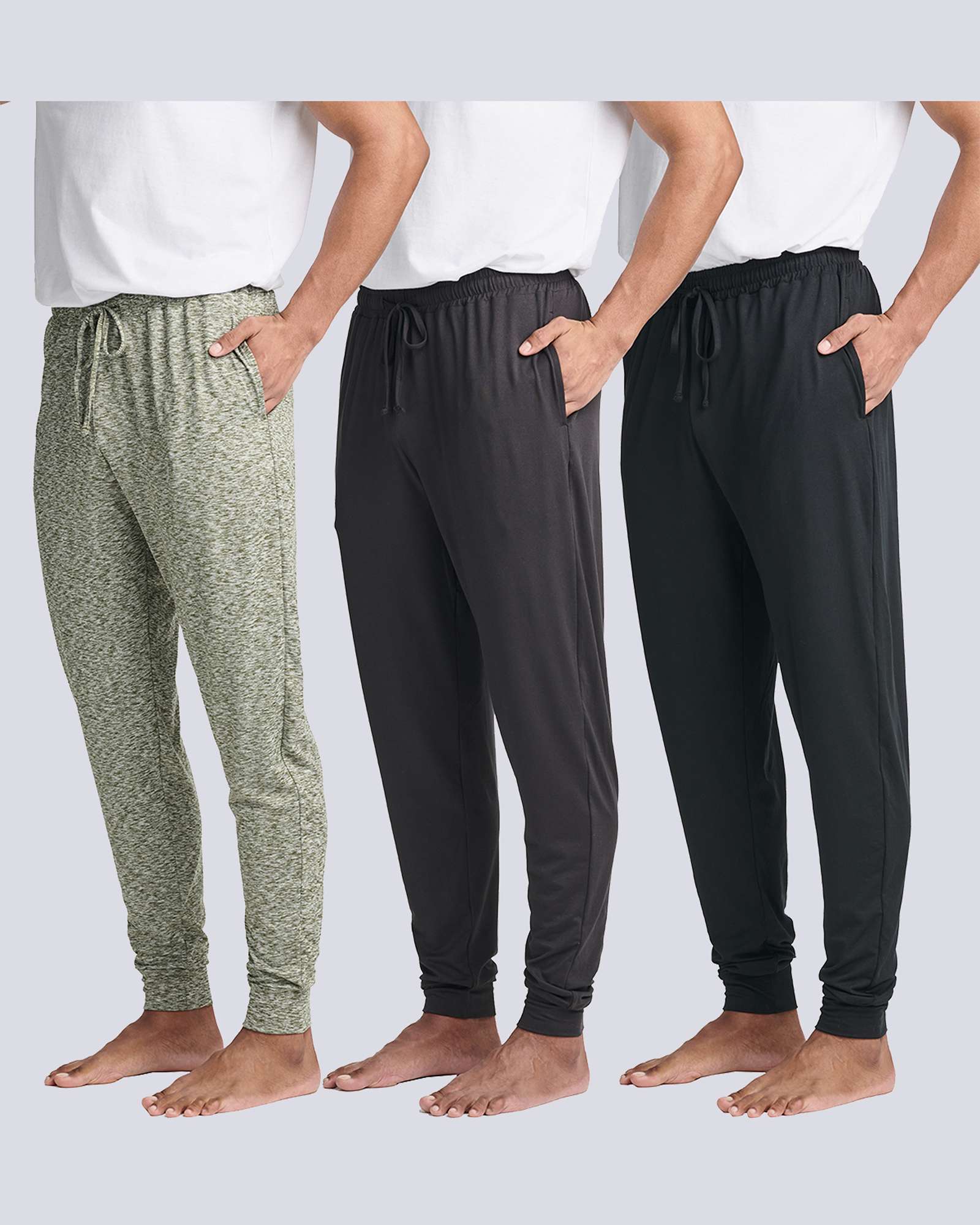 3 Pack: Men's Soft Lounge Sleep Joggers