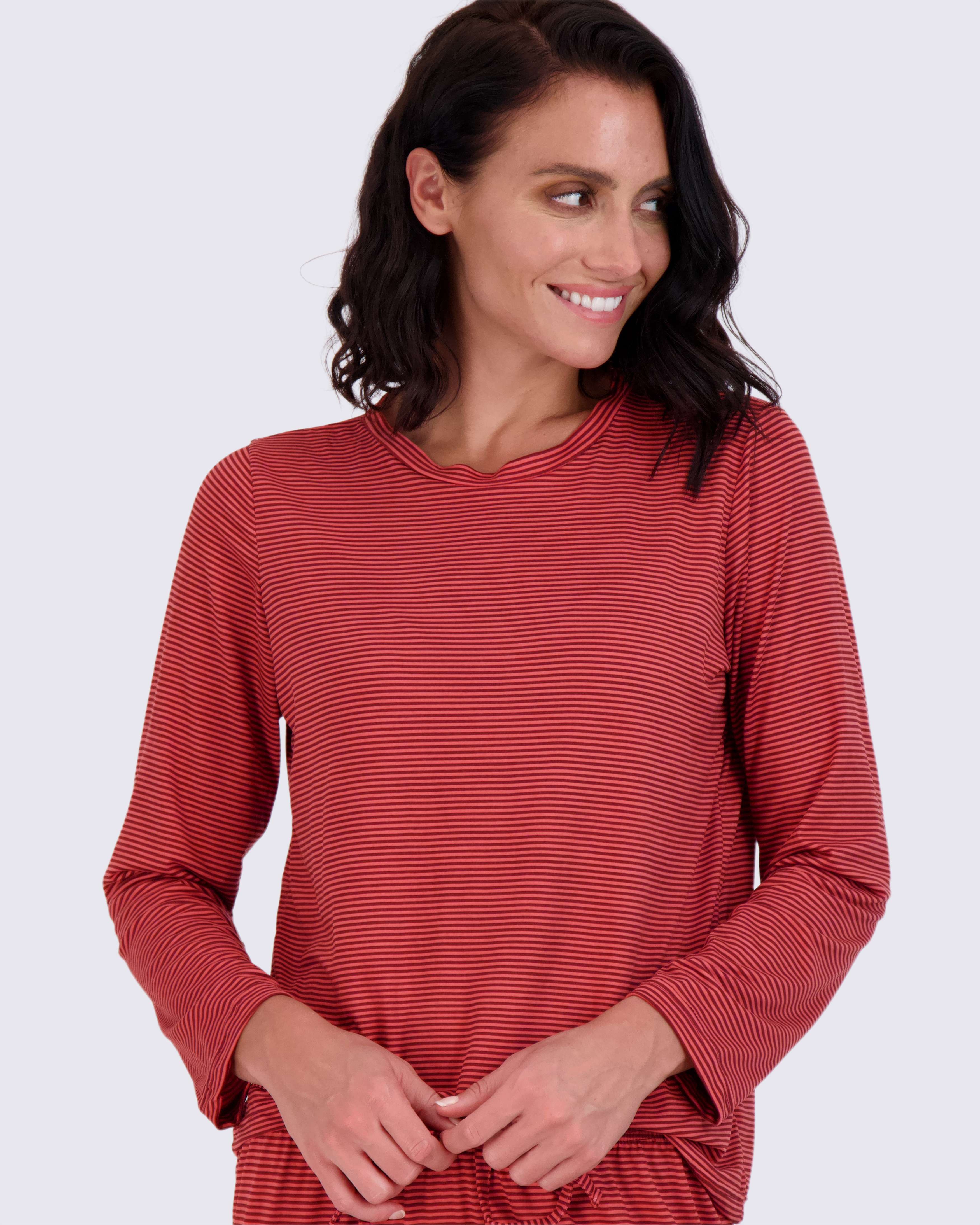 2 Pack: Women’s Pajama Set Super-Soft Long Sleeve Top With Pants