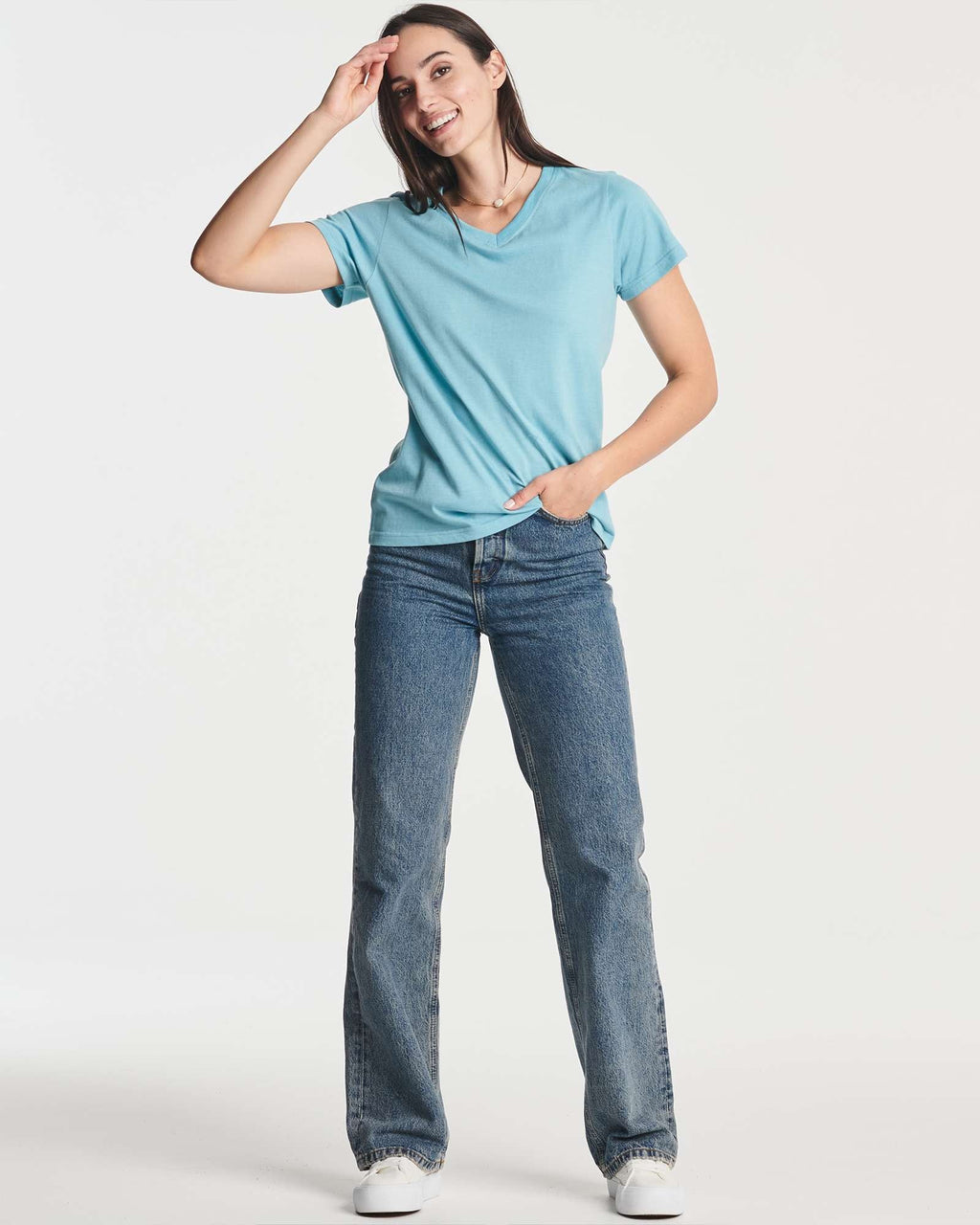 4 Pack: Women's Short-Sleeve V-Neck T-Shirt (Available in Plus Size)