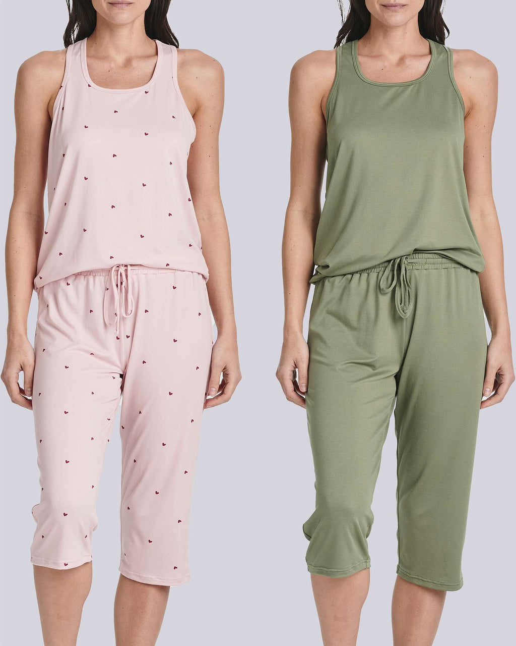 2 Pack: Women's Pajama Set Tank Top and Capri Pants