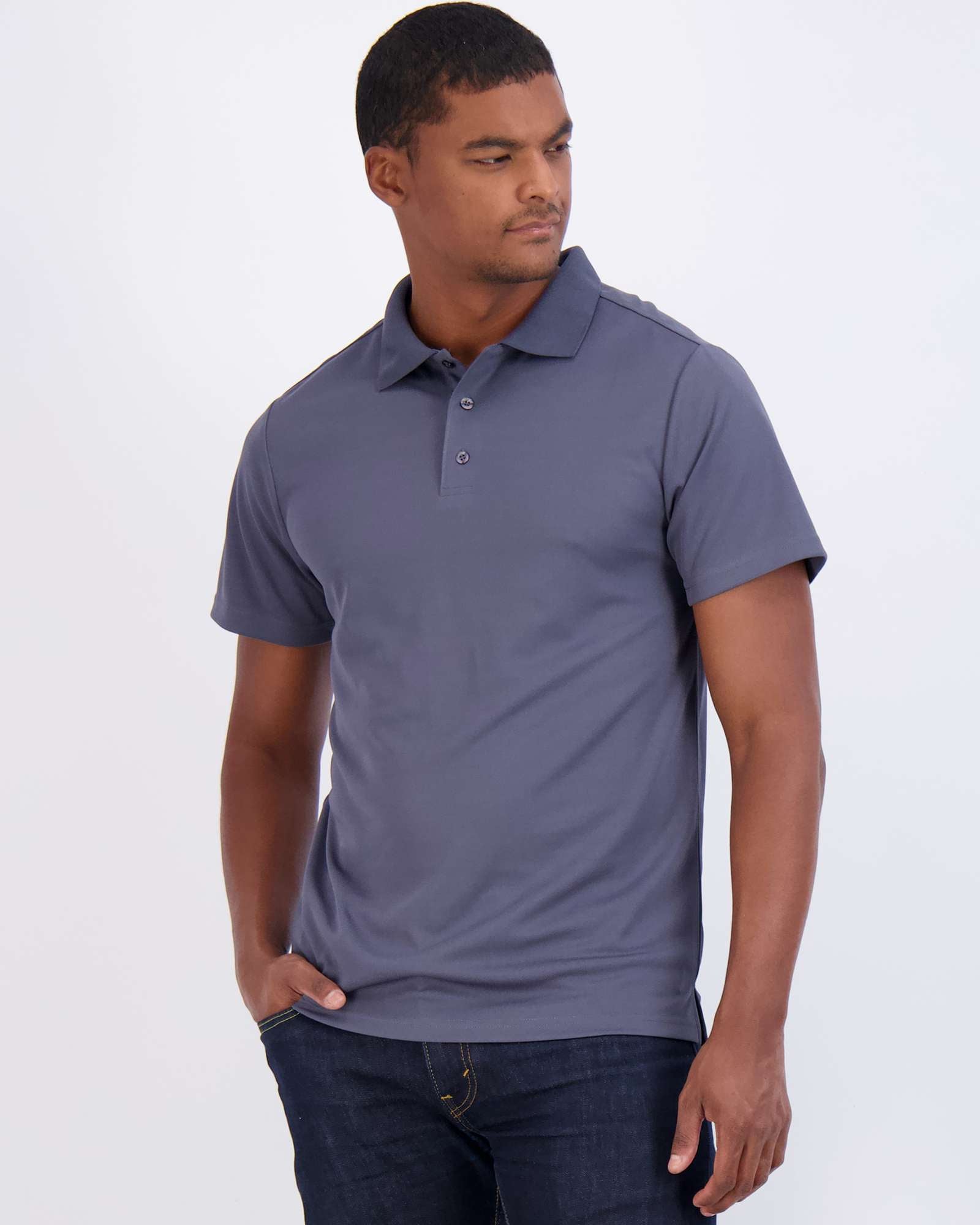 3 Pack: Mens Quick-Dry Short Sleeve Performance Polo Shirt