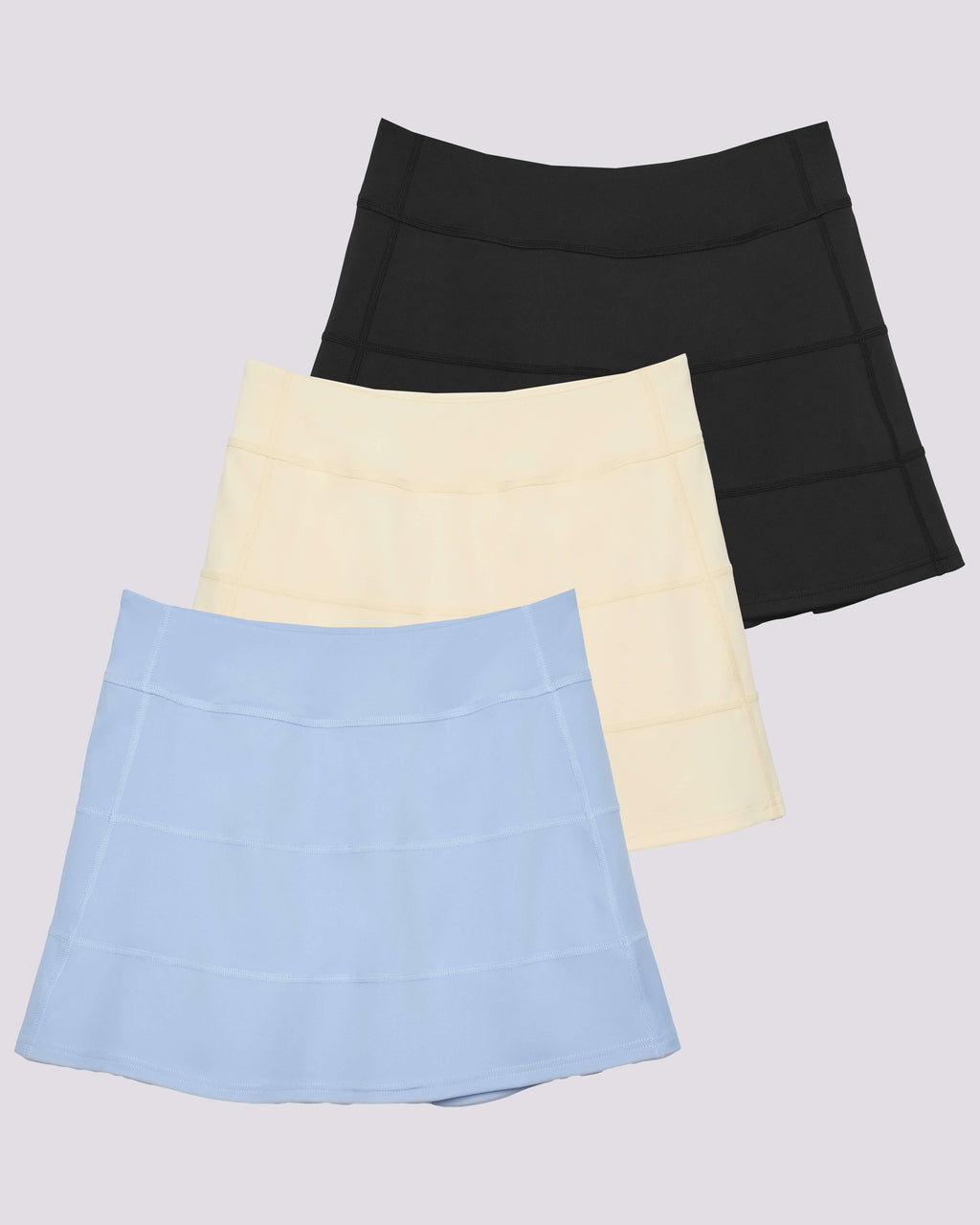 3 Pack: Women's 14" Pleated Tennis Skorts with Pockets