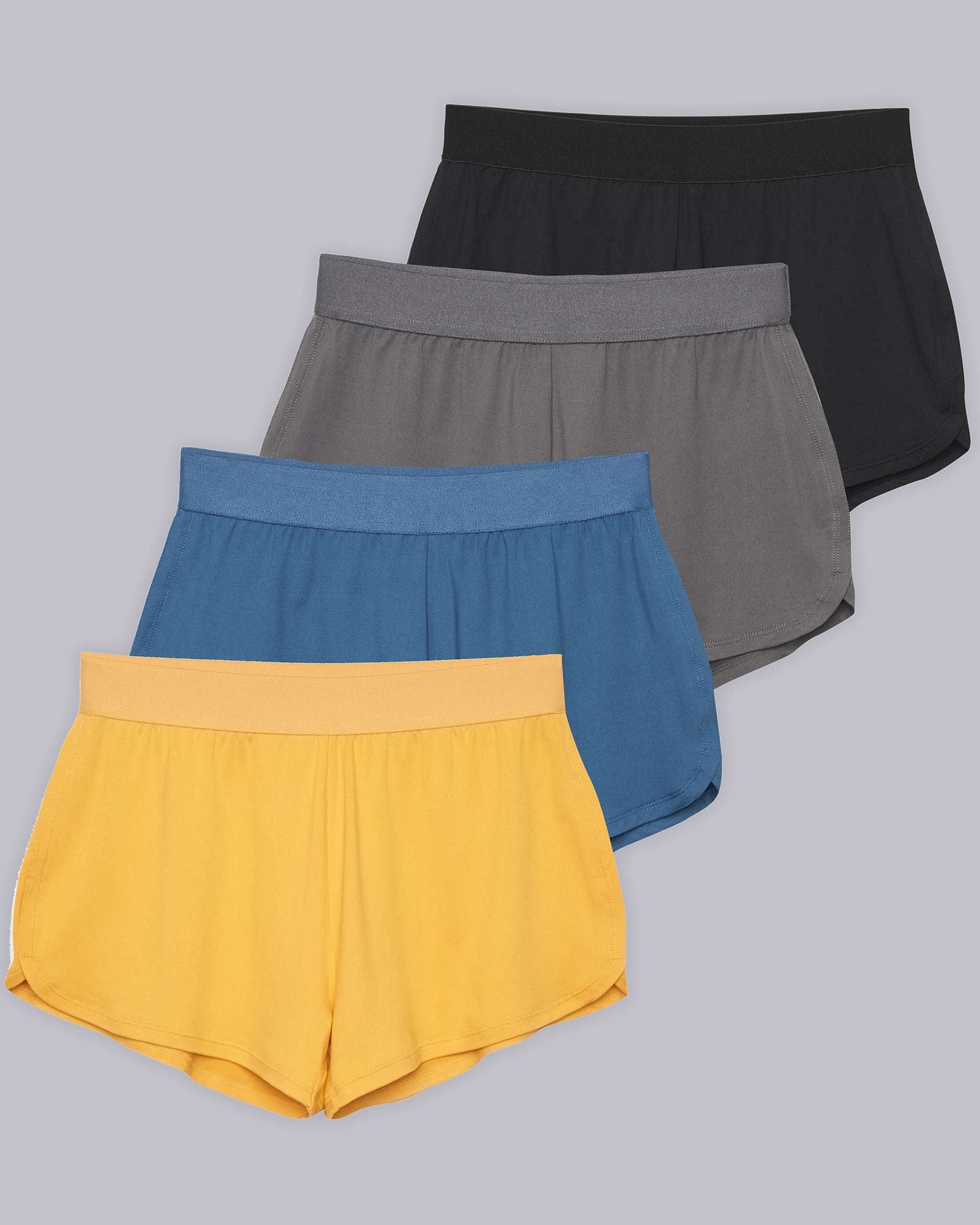 4 Pack: Girls' Running Shorts with Drawstring
