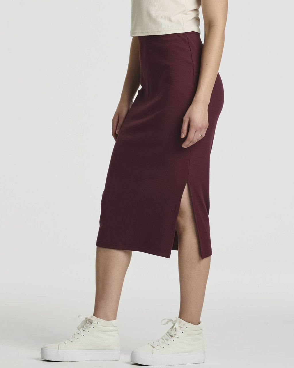 3 Pack: Women's Midi Ribbed Knit Skirt