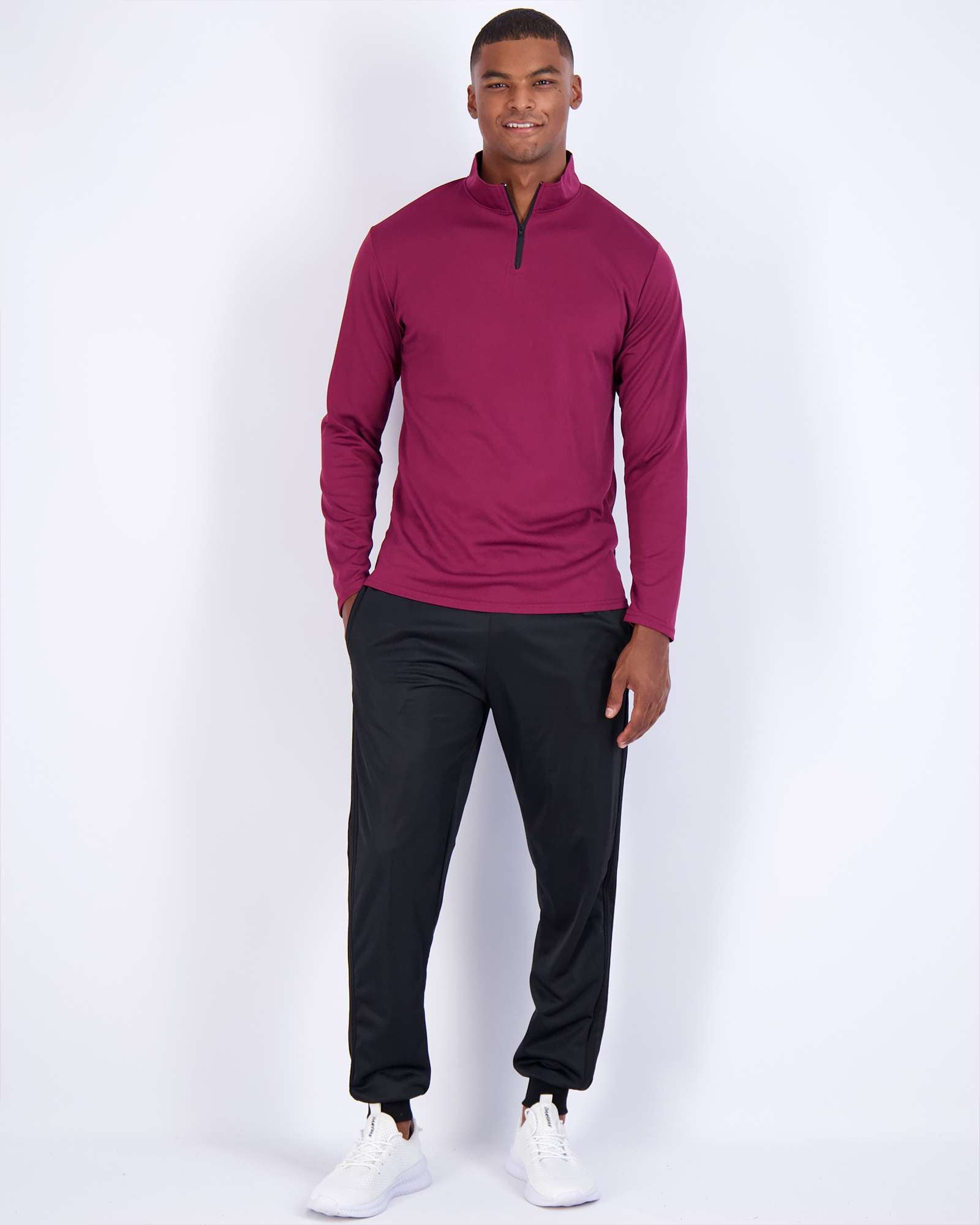 3 Pack: Mens Mesh Active Quarter Zip Pullover