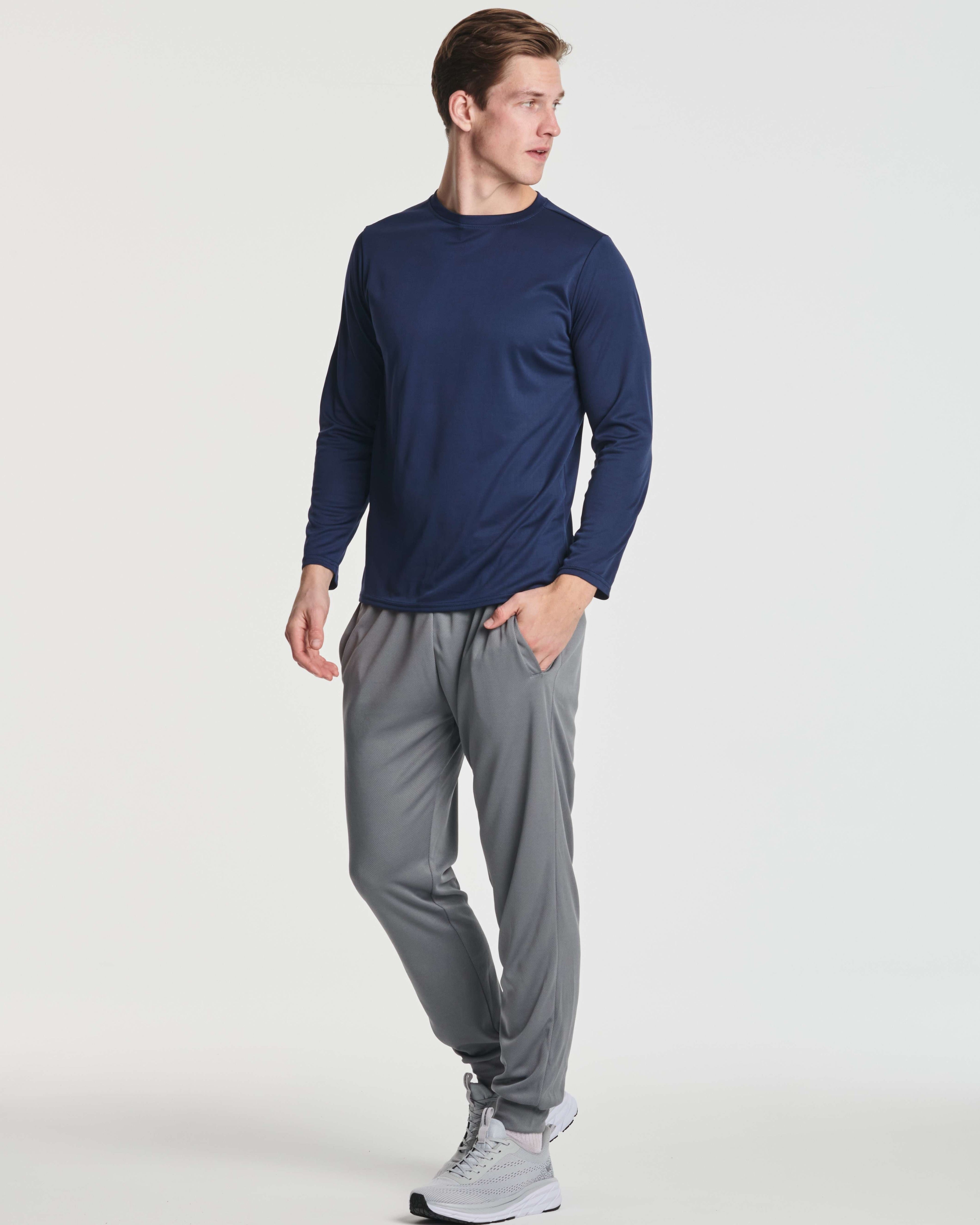 5 Pack: Men's Mesh Quick Dry Athletic Long Sleeve T-Shirt  UPF SPF UV Sun (Available in Big & Tall)