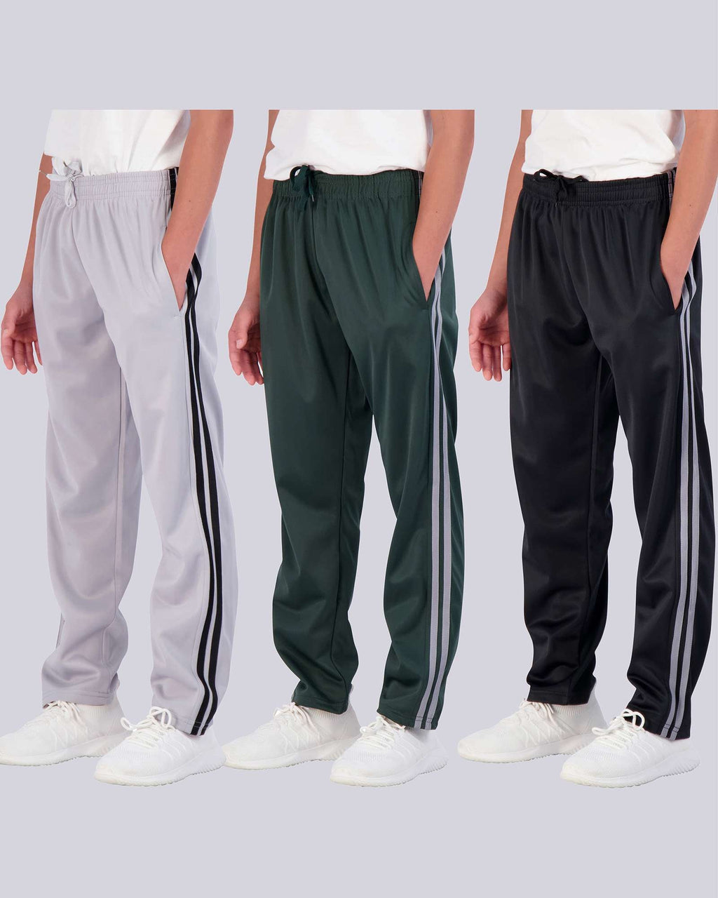 3 Pack: Boys Tricot Open Bottom Fleece-Lined Sweatpants