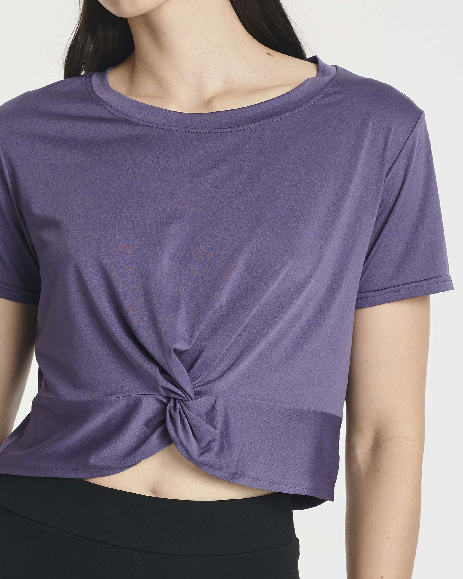 5 Pack: Women's Short Sleeve Twist Front Crop Top