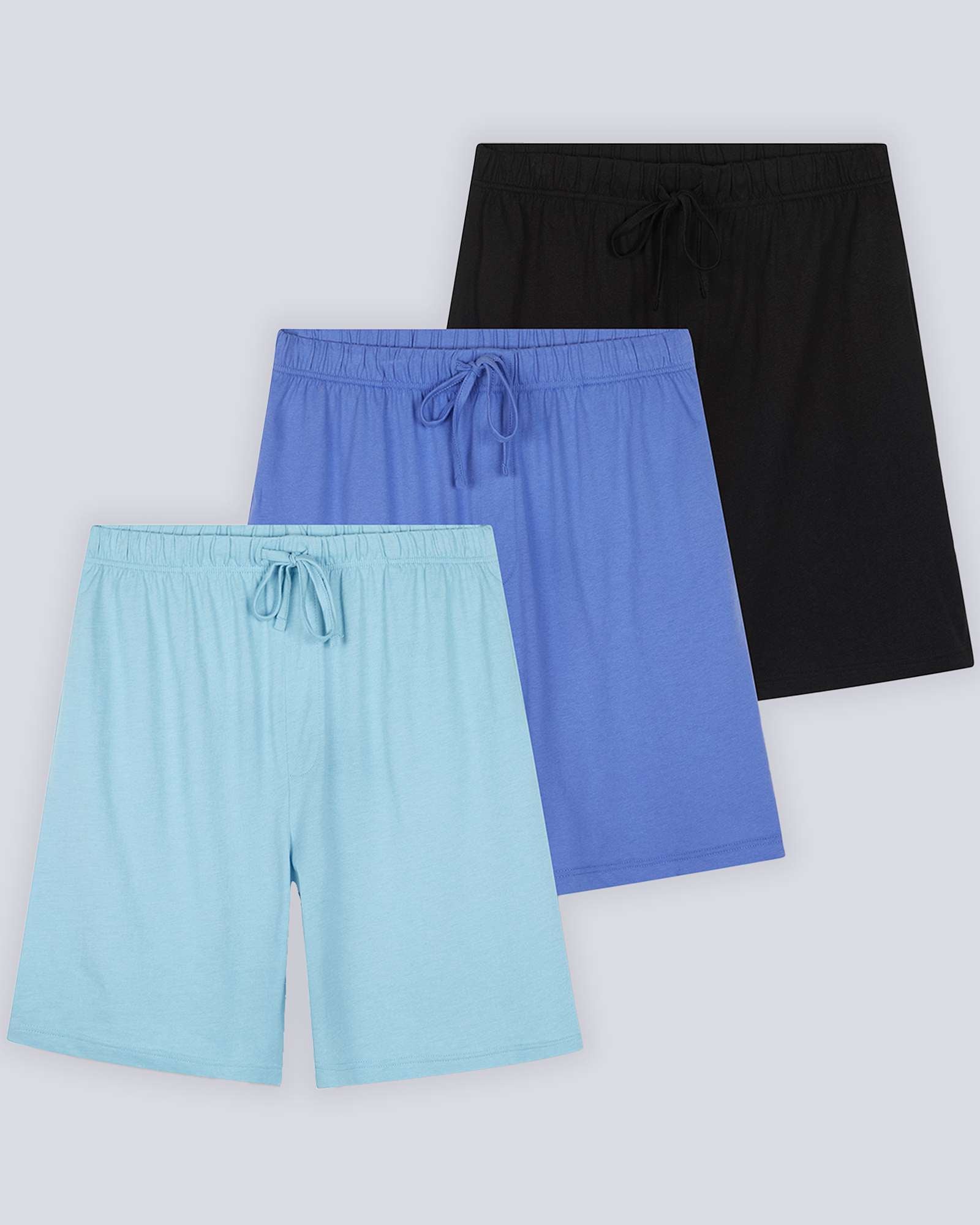 3 Pack:Mens Cotton Sleep Pajama Lounge Shorts