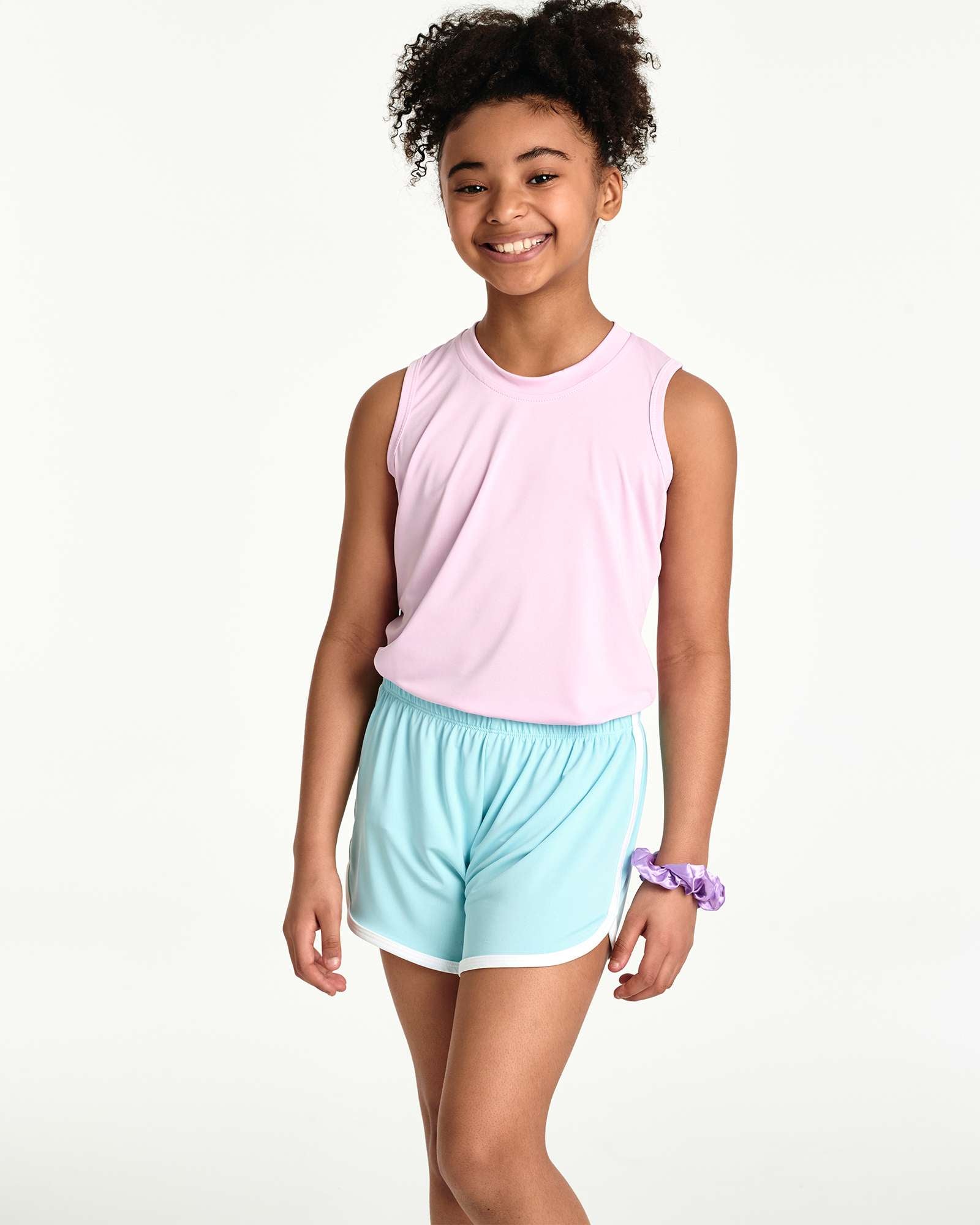 5 Pack: Girls' Dry-Fit Dolphin Shorts