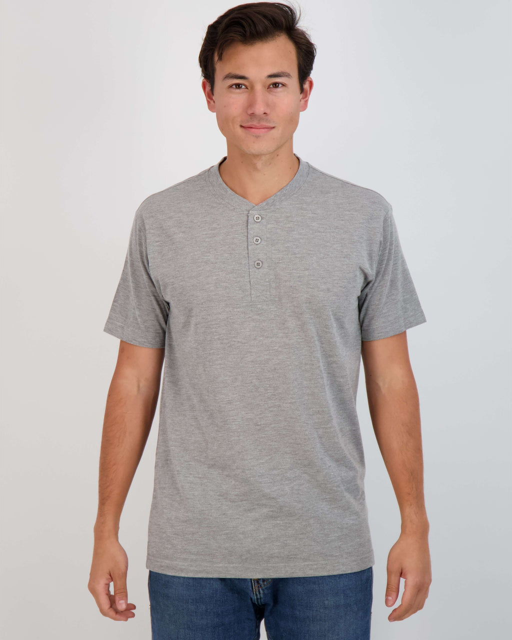 3 Pack: Mens Cotton Short Sleeve Henley T-Shirt