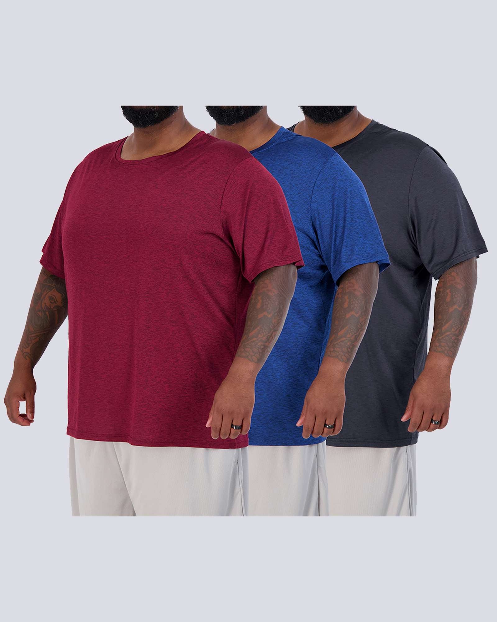 3 Pack: Men’s Big & Tall Dry-Fit Short-Sleeve Crew Neck T-Shirt