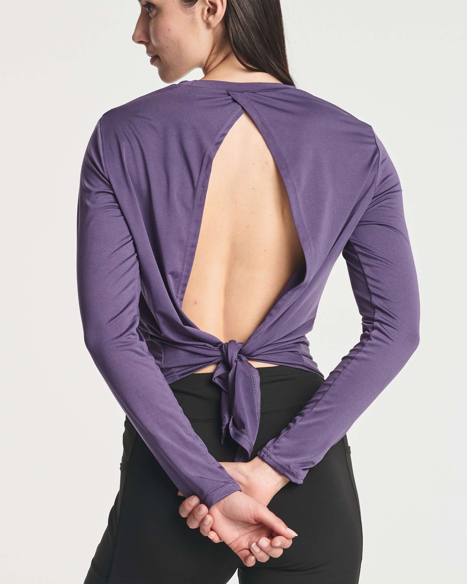 4 Pack: Women's Long-Sleeve Tie Back T-Shirt (Available in Plus Size)