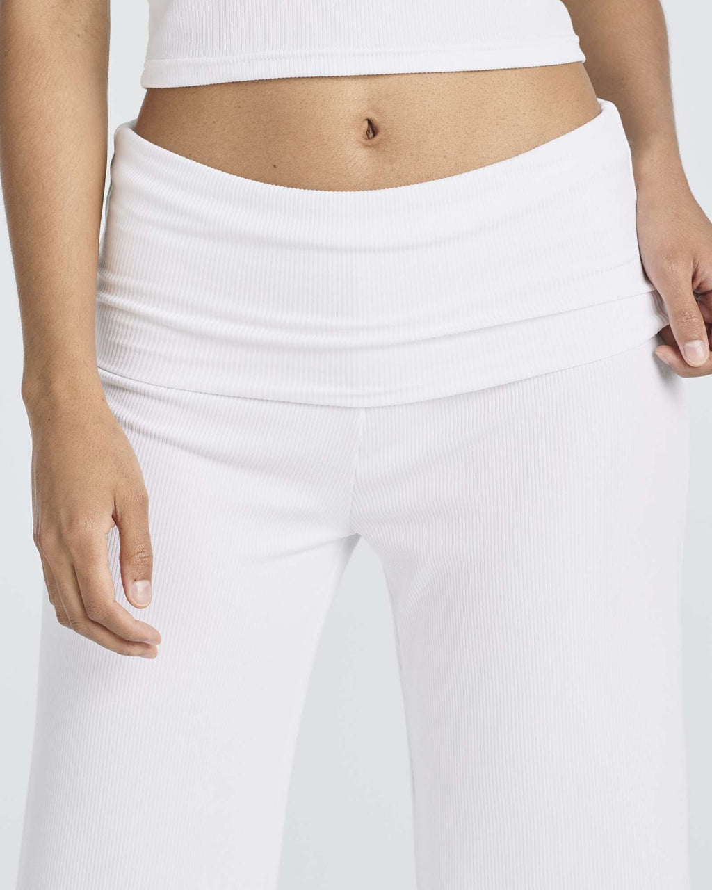 3 Pack: Women's Ribbed Foldover Wide Leg Capri Pants