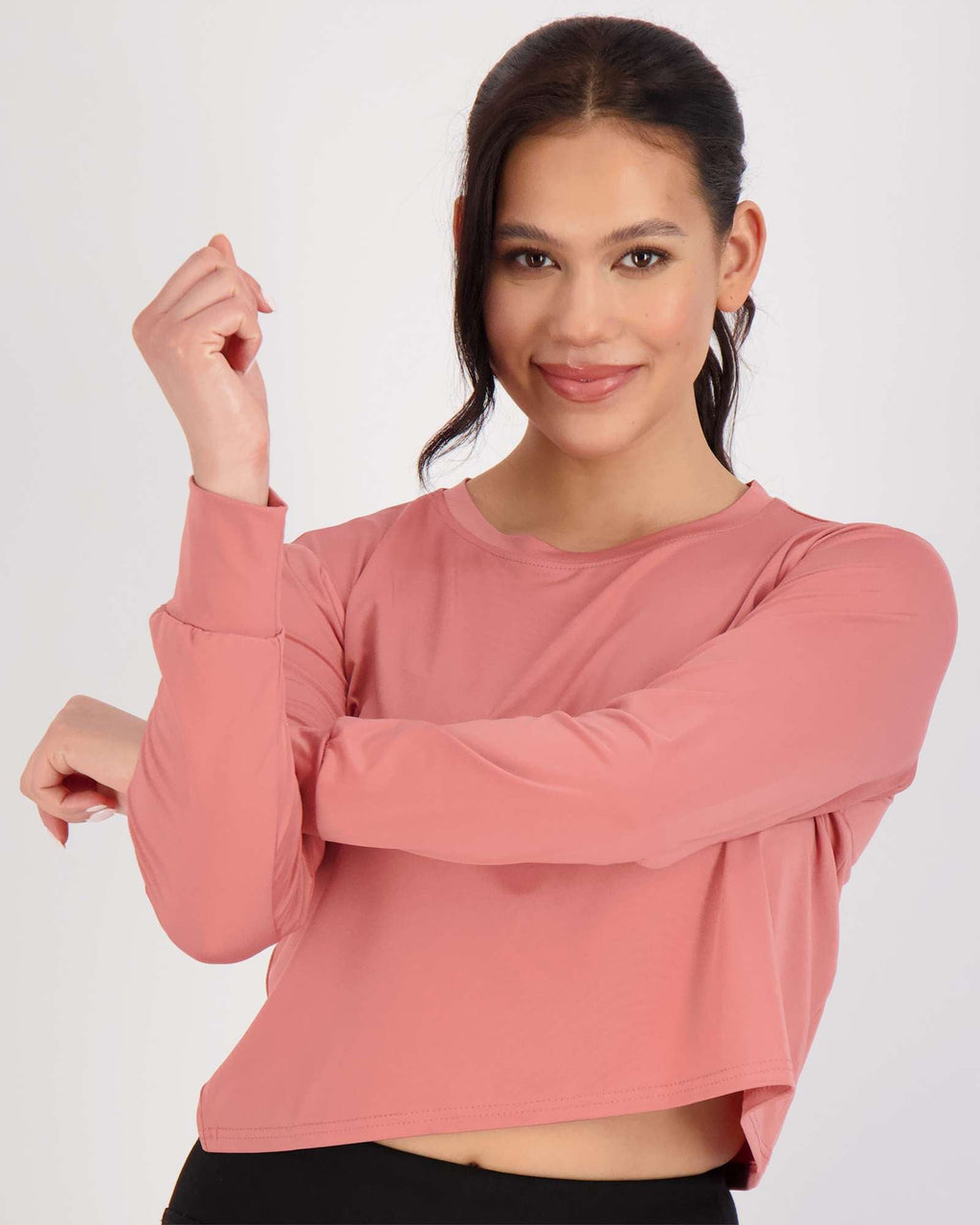 5 Pack: Womens Dry Fit Crop Top Long Sleeve